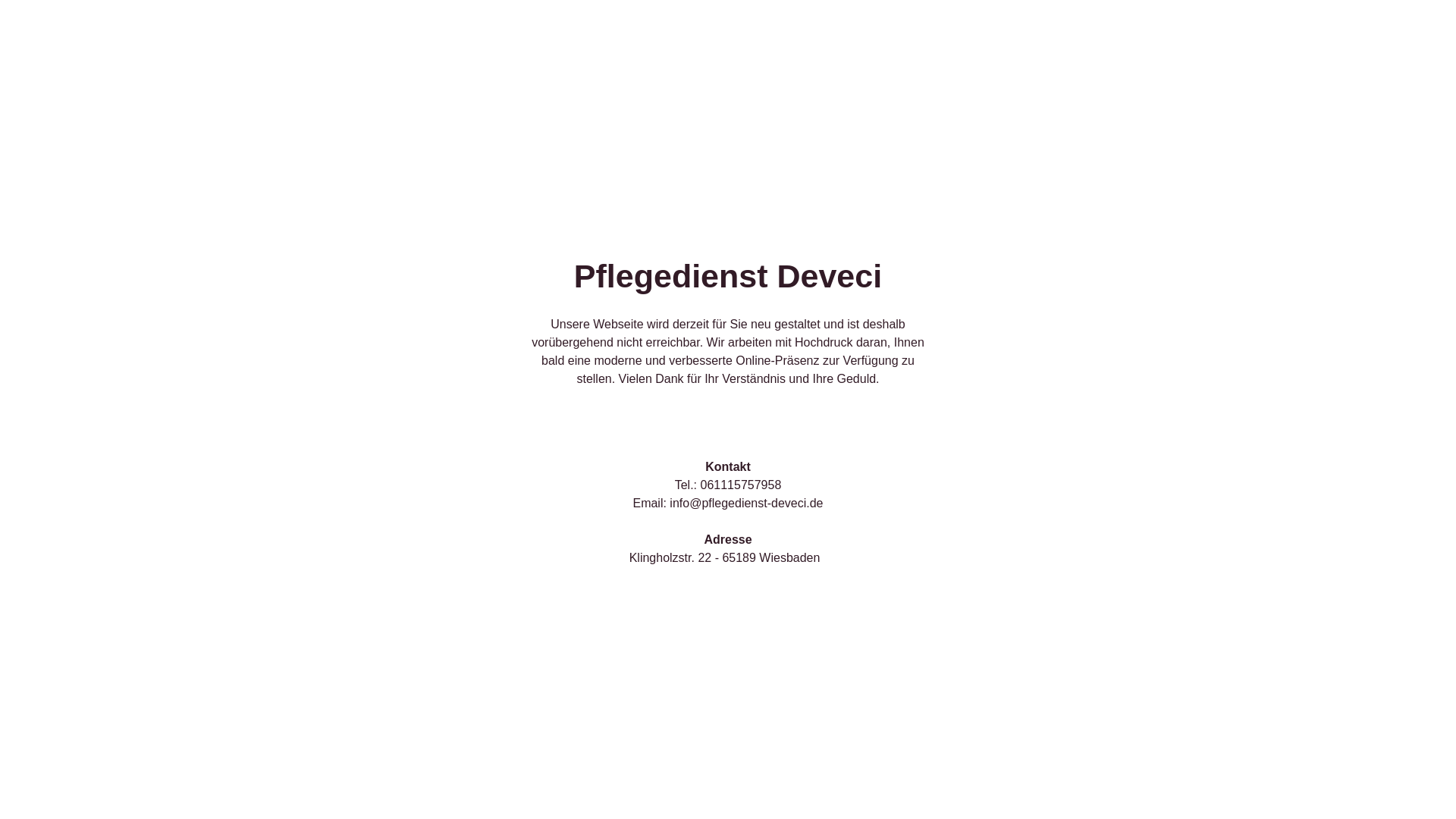 website screenshot of https://pflegedienst-deveci.de/