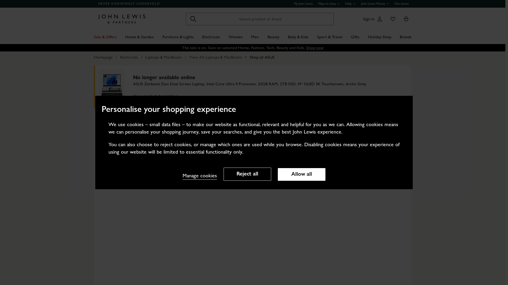 website screenshot of https://www.johnlewis.com/asus-zenbook-duo-dual-screen-laptop-intel-core-ultra-9-processor-32gb-ram-2tb-ssd-14-oled-3k-touchscreen-arctic-grey/p111535580
