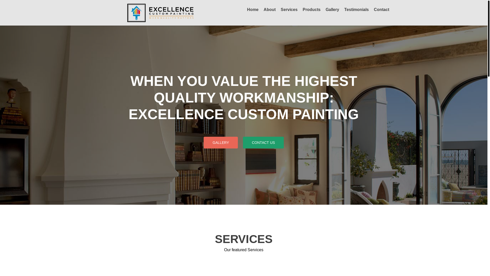 website screenshot of https://excellencecustompainting.com/
