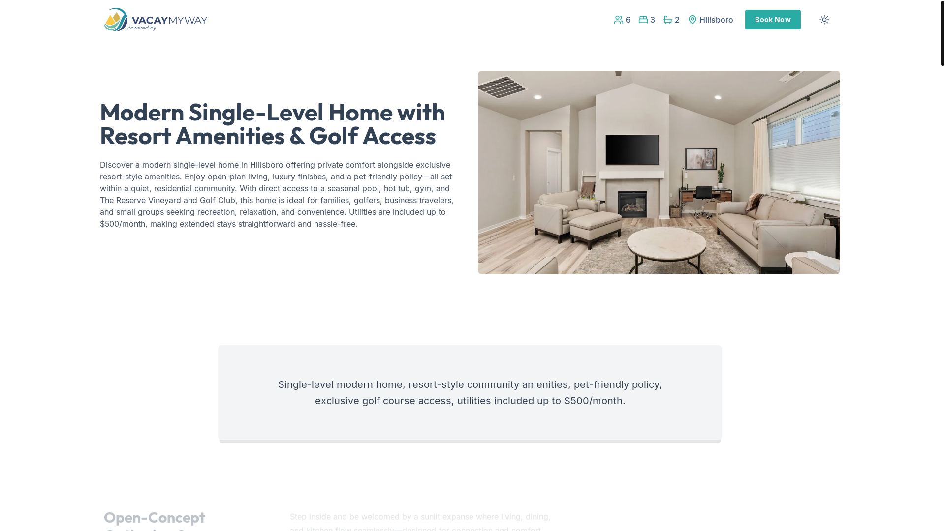 website screenshot of https://tranquilhillsboro.holiday/