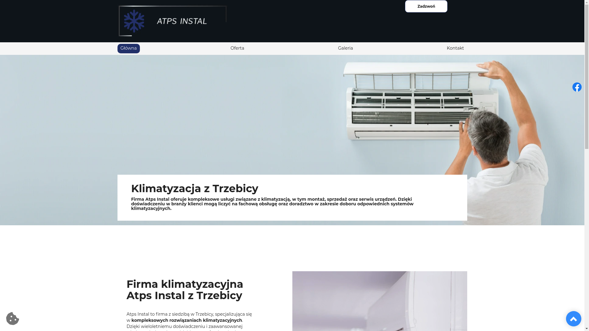 website screenshot of https://atpsinstalklimatyzacje.pl/