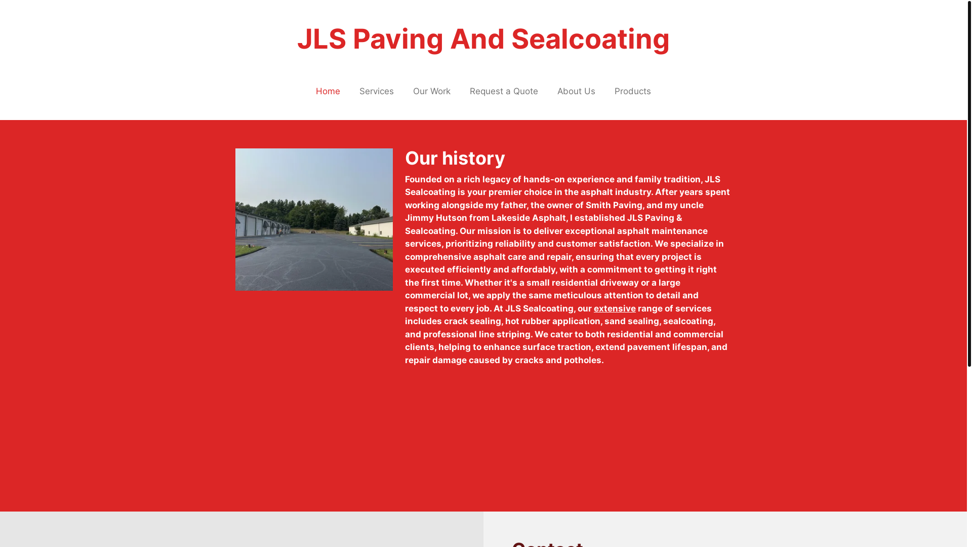 website screenshot of https://jls-paving-and-sealcoating.com/