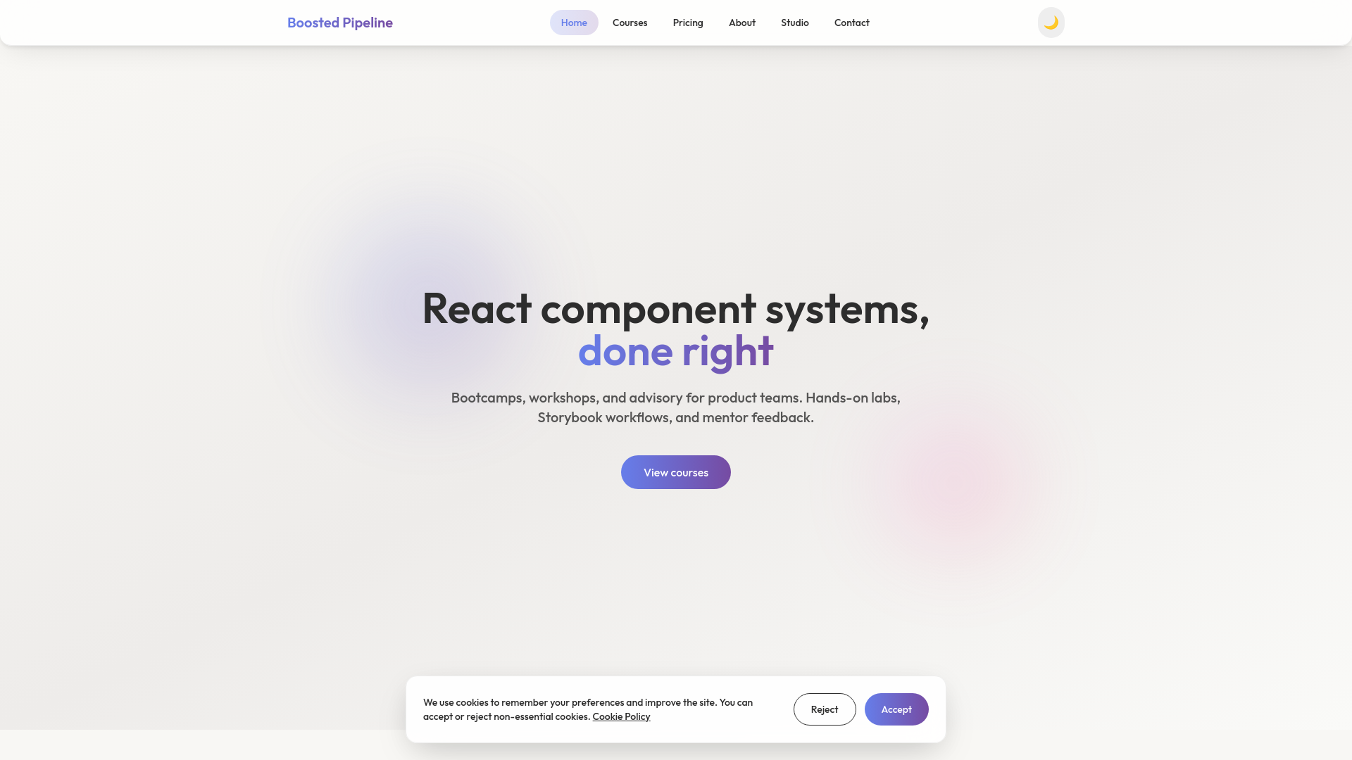 website screenshot of https://boosted-pipeline.digital/