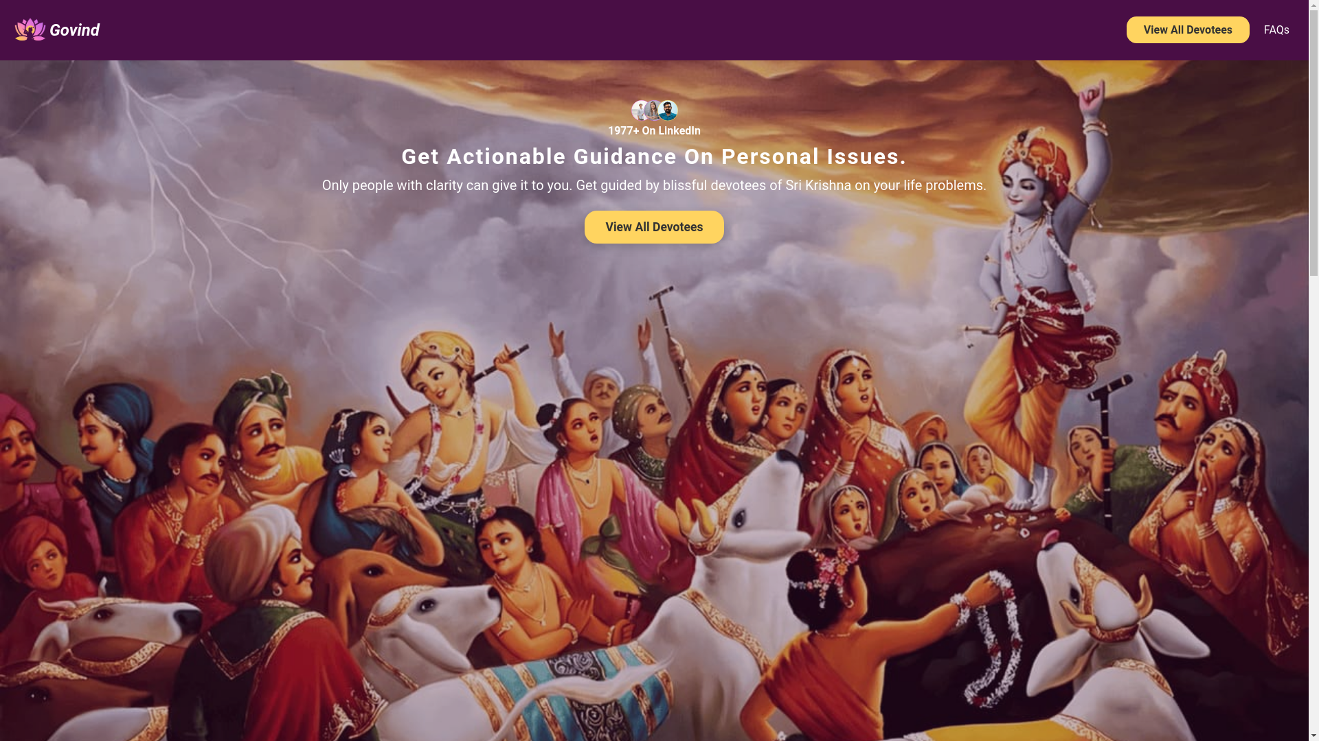 website screenshot of https://srigovind.pages.dev/