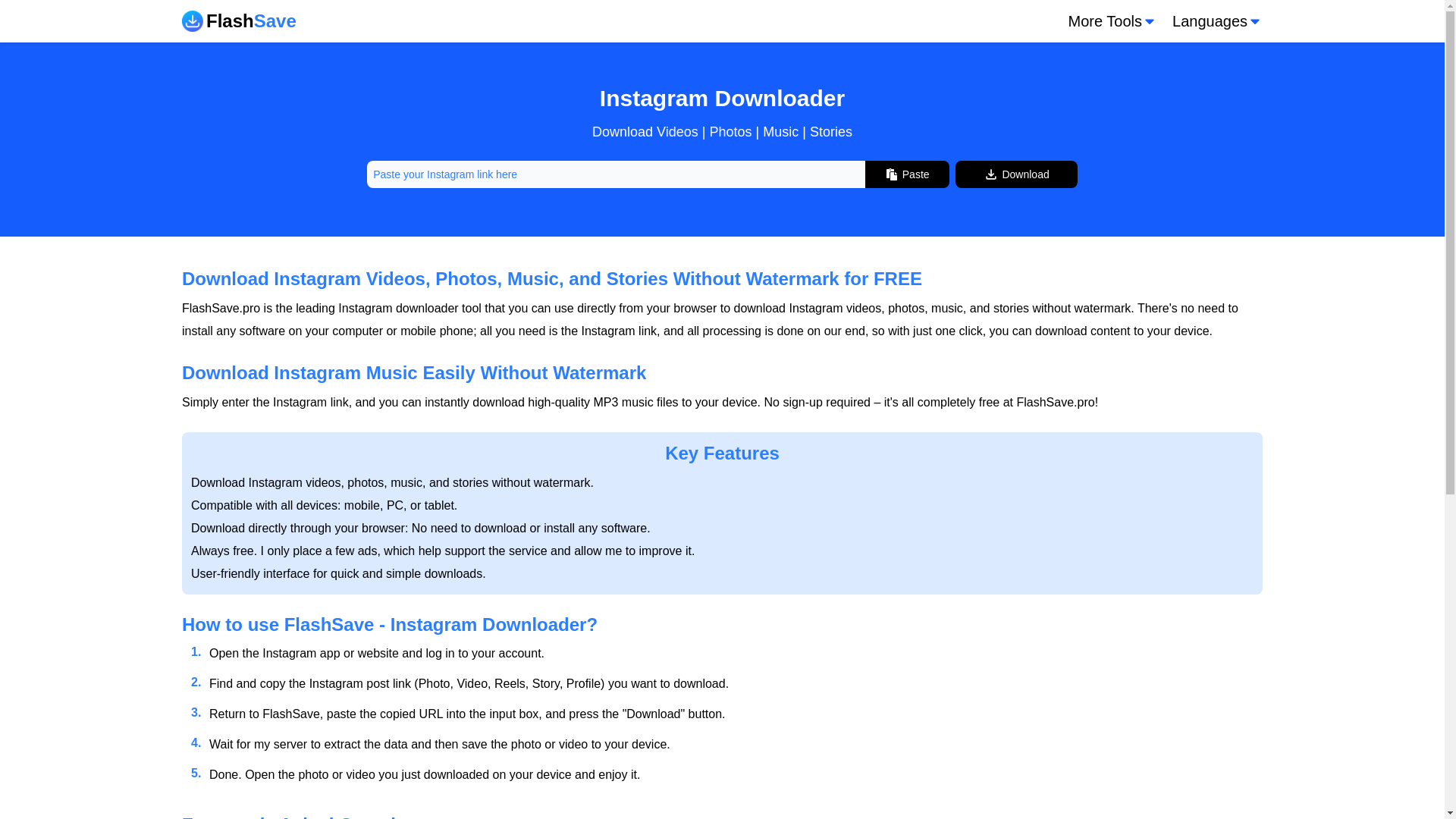 website screenshot of https://flashsave-pro.pages.dev/