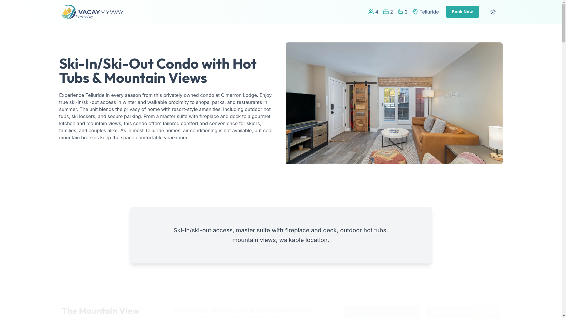 website screenshot of https://alpineescape.estate/