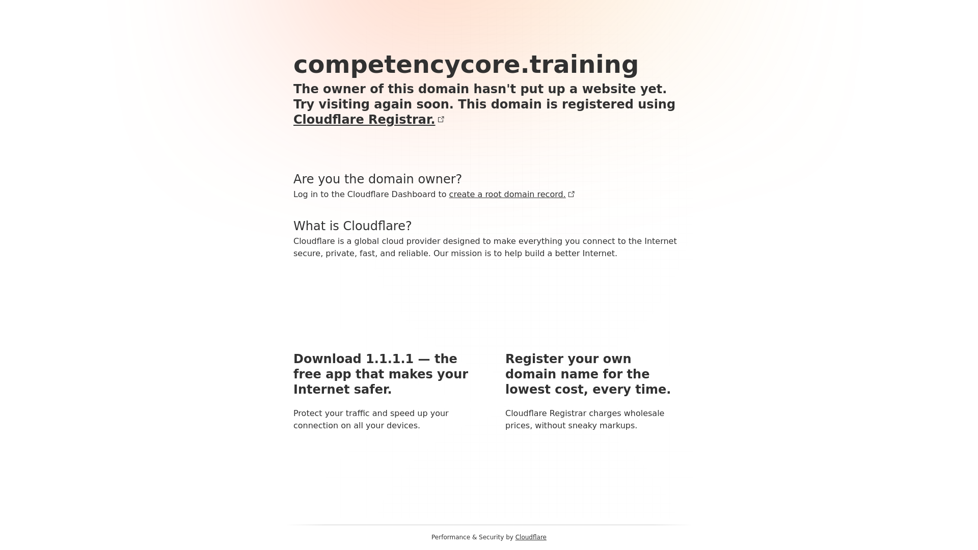 website screenshot of https://competencycore.training