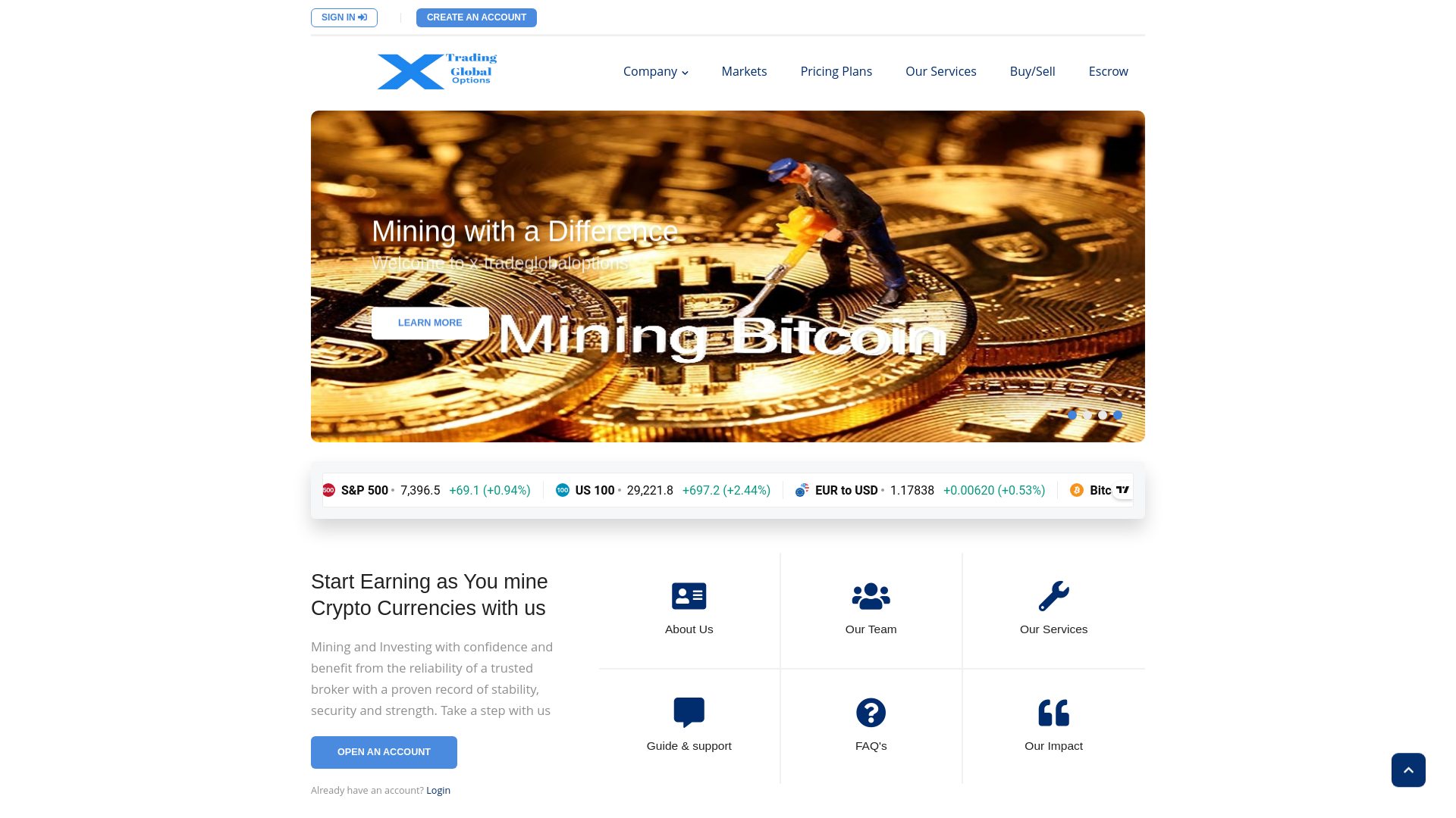 website screenshot of http://www.x-tradeglobaloption.com