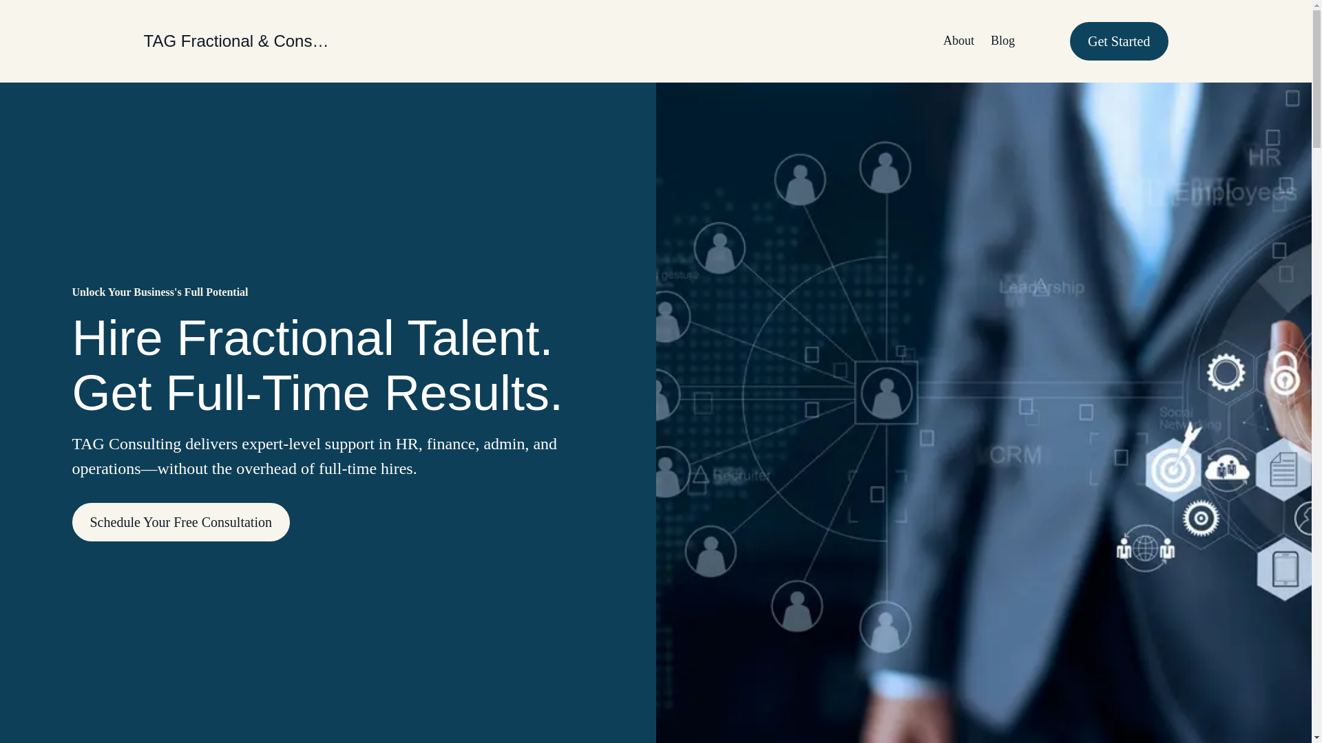 website screenshot of https://tagfractionalconsulting.com/