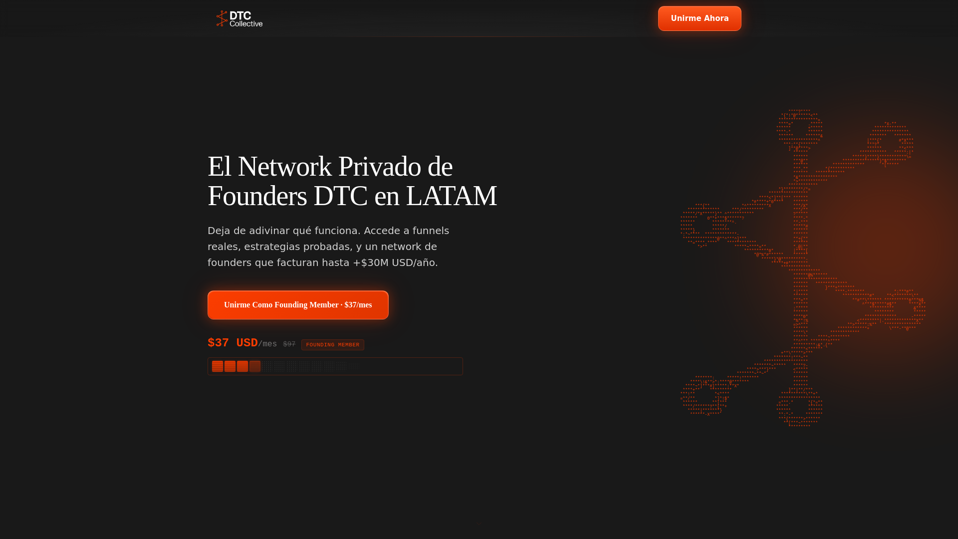 website screenshot of https://dtccollective.co
