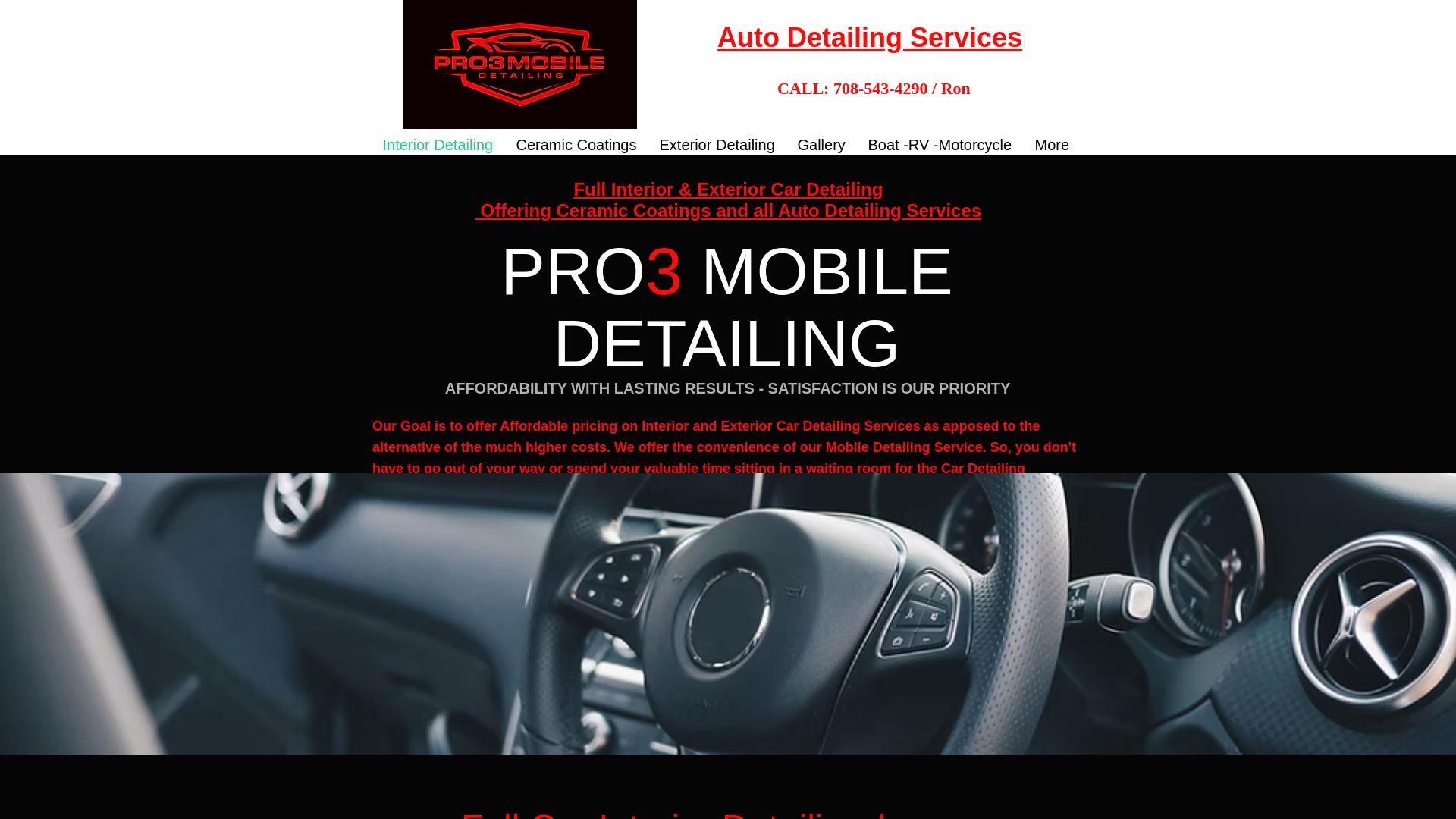 website screenshot of https://pro3detailing.com