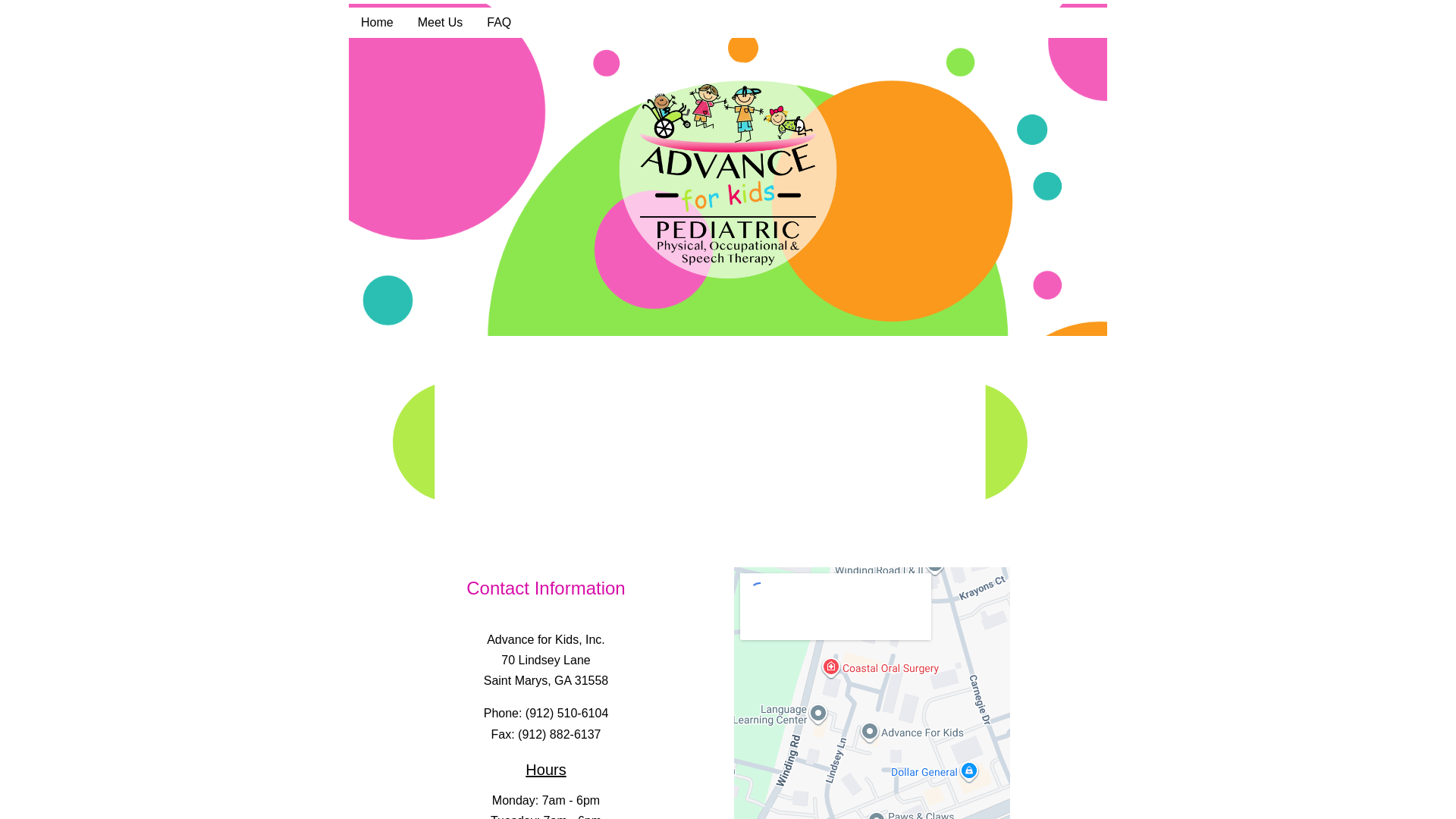 website screenshot of https://advanceforkids.com