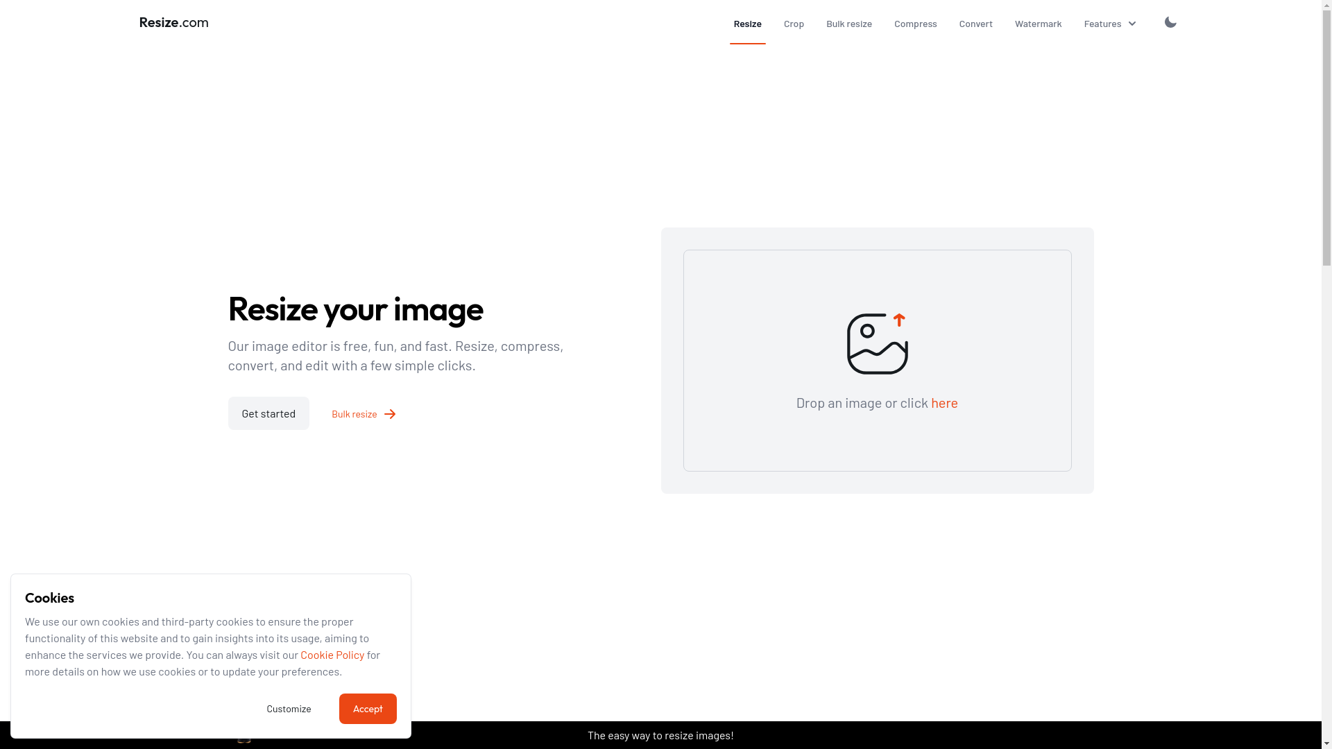 website screenshot of https://resize-com.pages.dev/