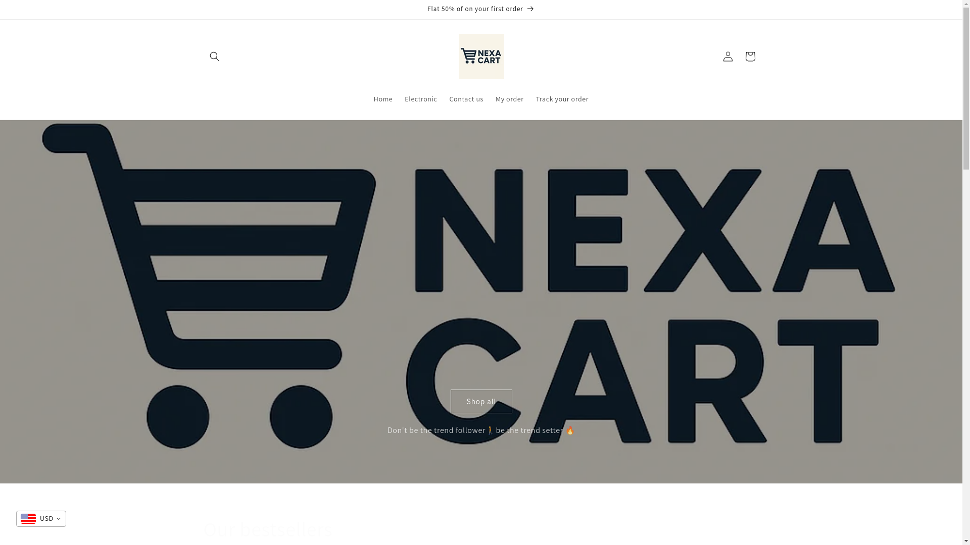 website screenshot of https://nexacartshop.com/