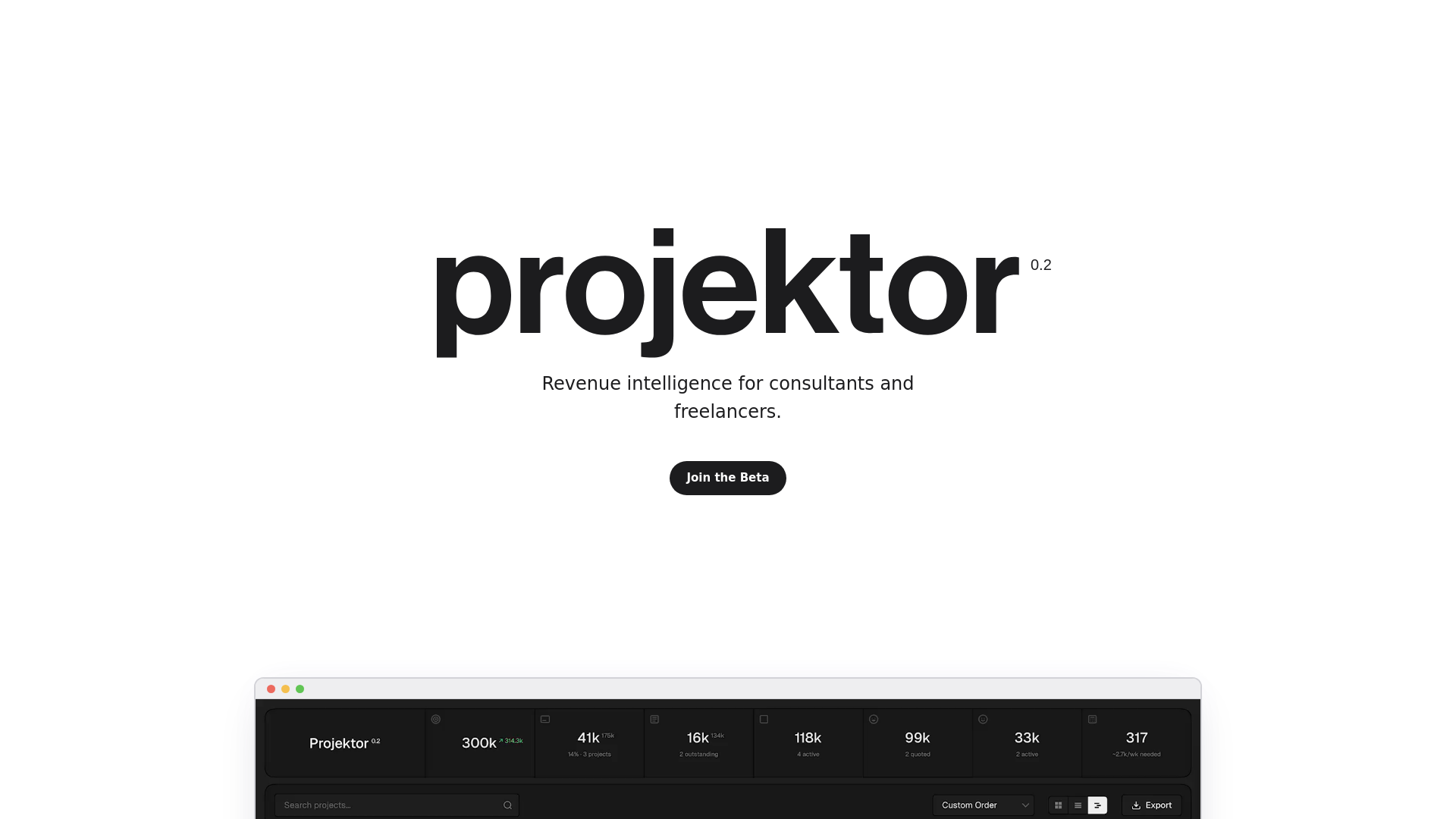 website screenshot of https://projektor.to/
