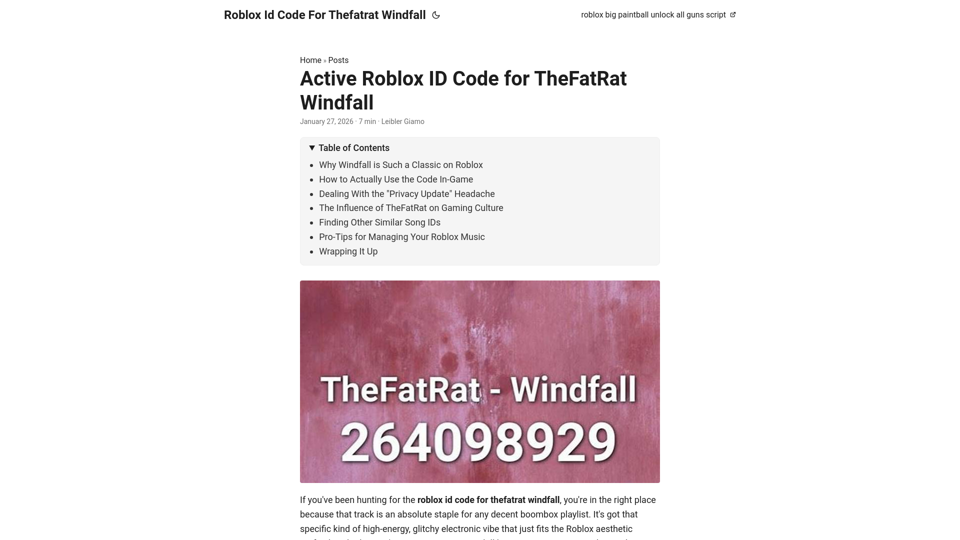 website screenshot of https://roblox-id-code-for-thefatrat-windfall.pages.dev/