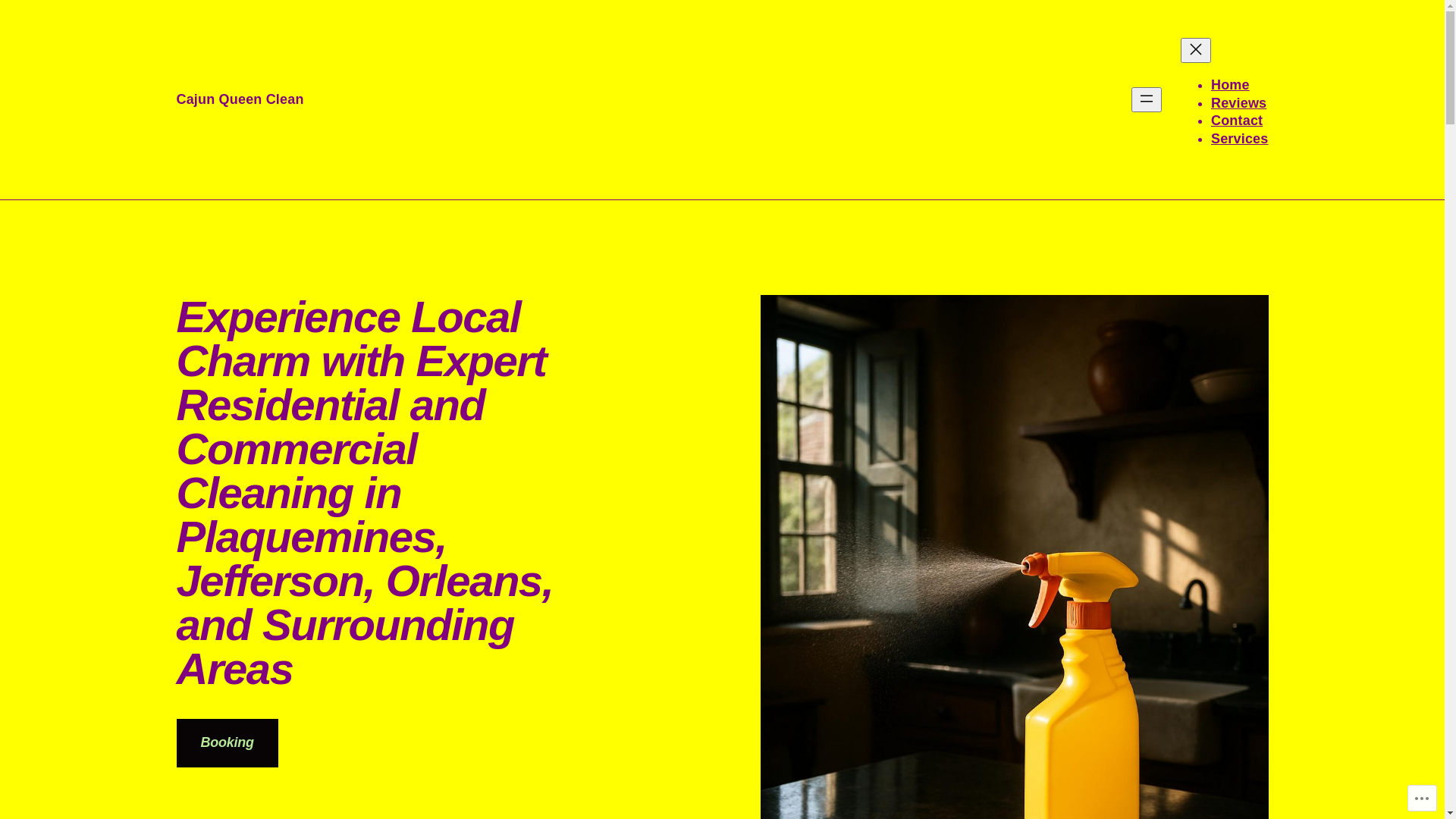 website screenshot of https://cajunqueenclean.com/