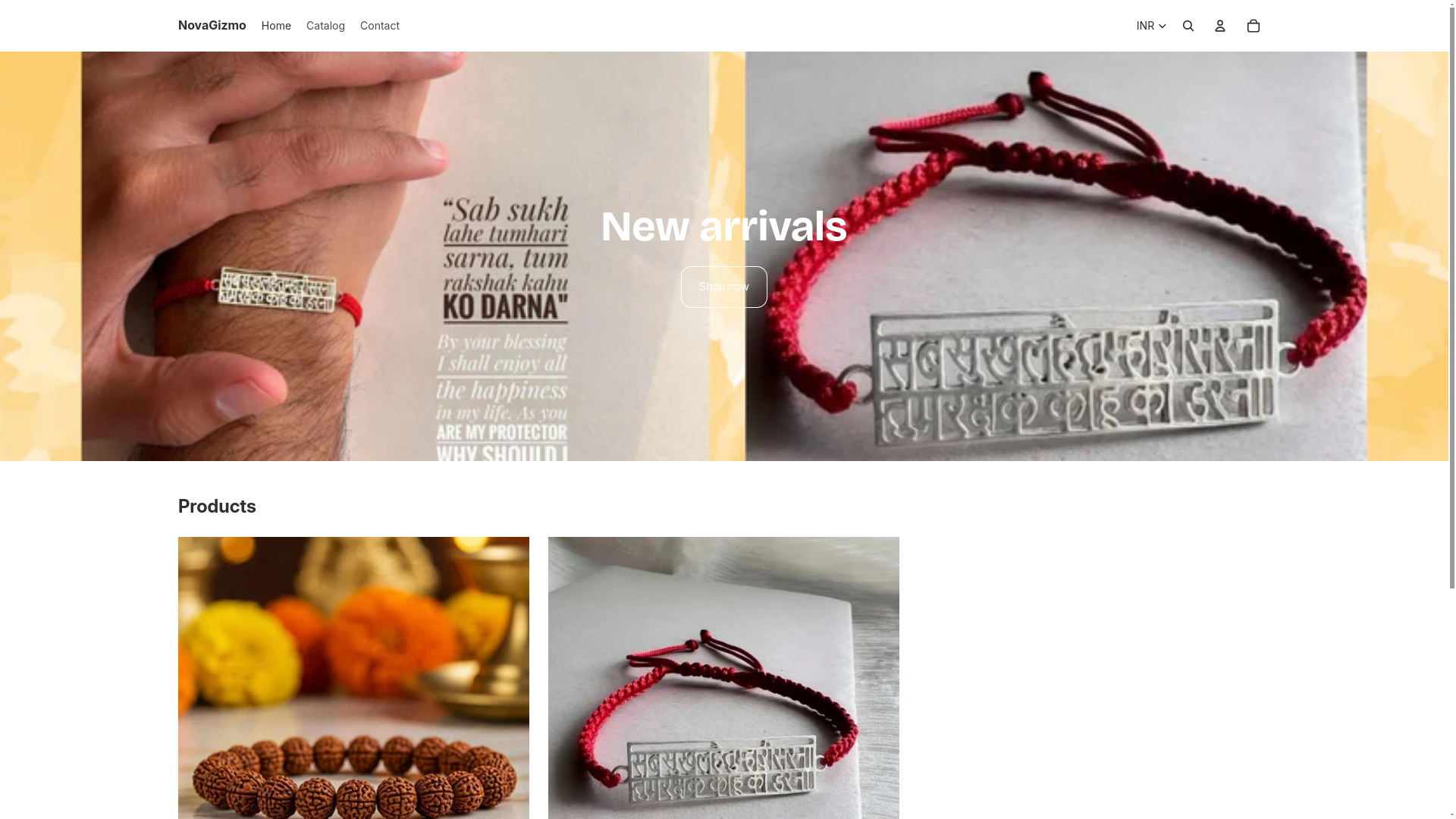 website screenshot of https://novagizzmo.store/