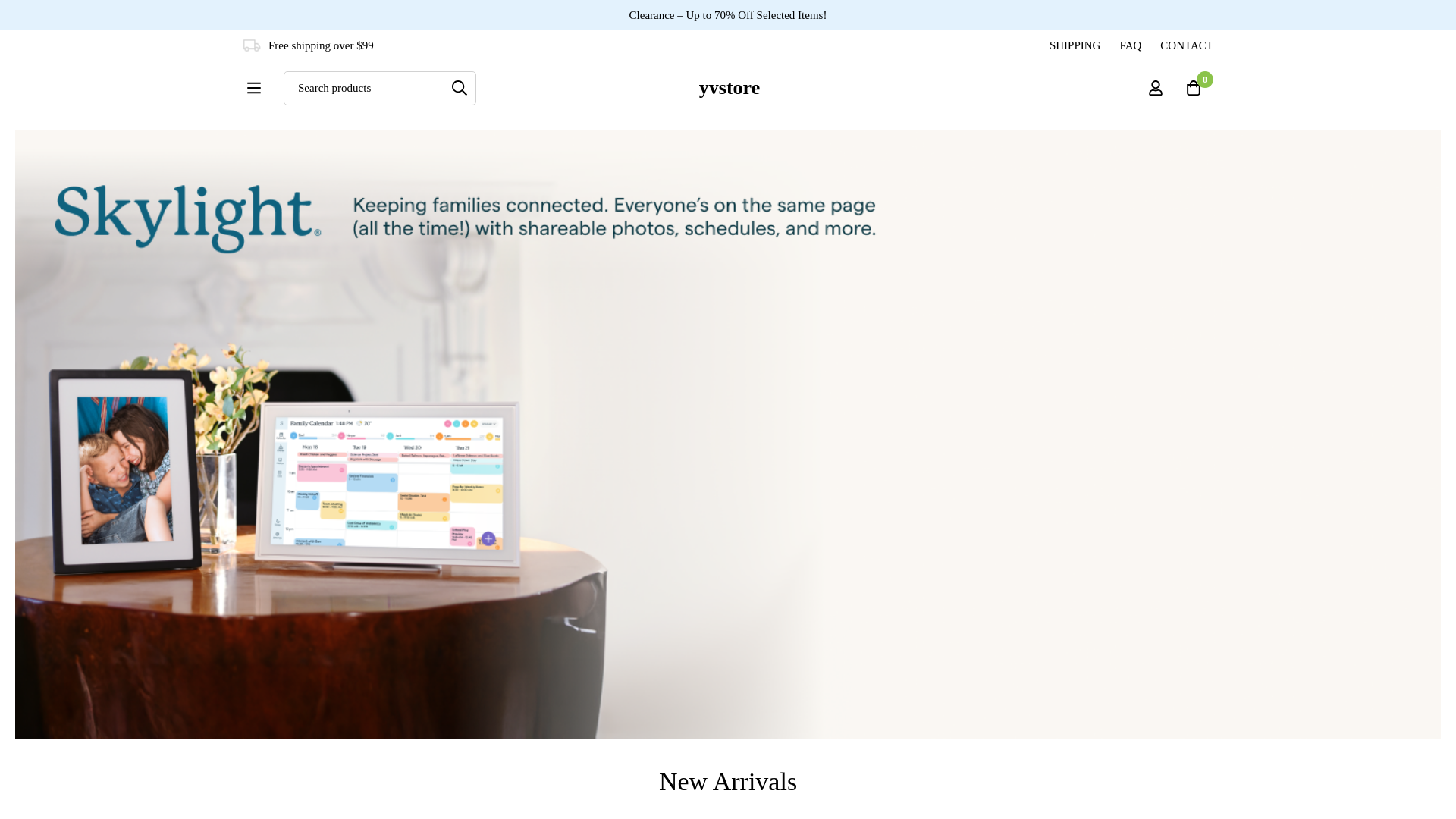 website screenshot of https://yvstore.org