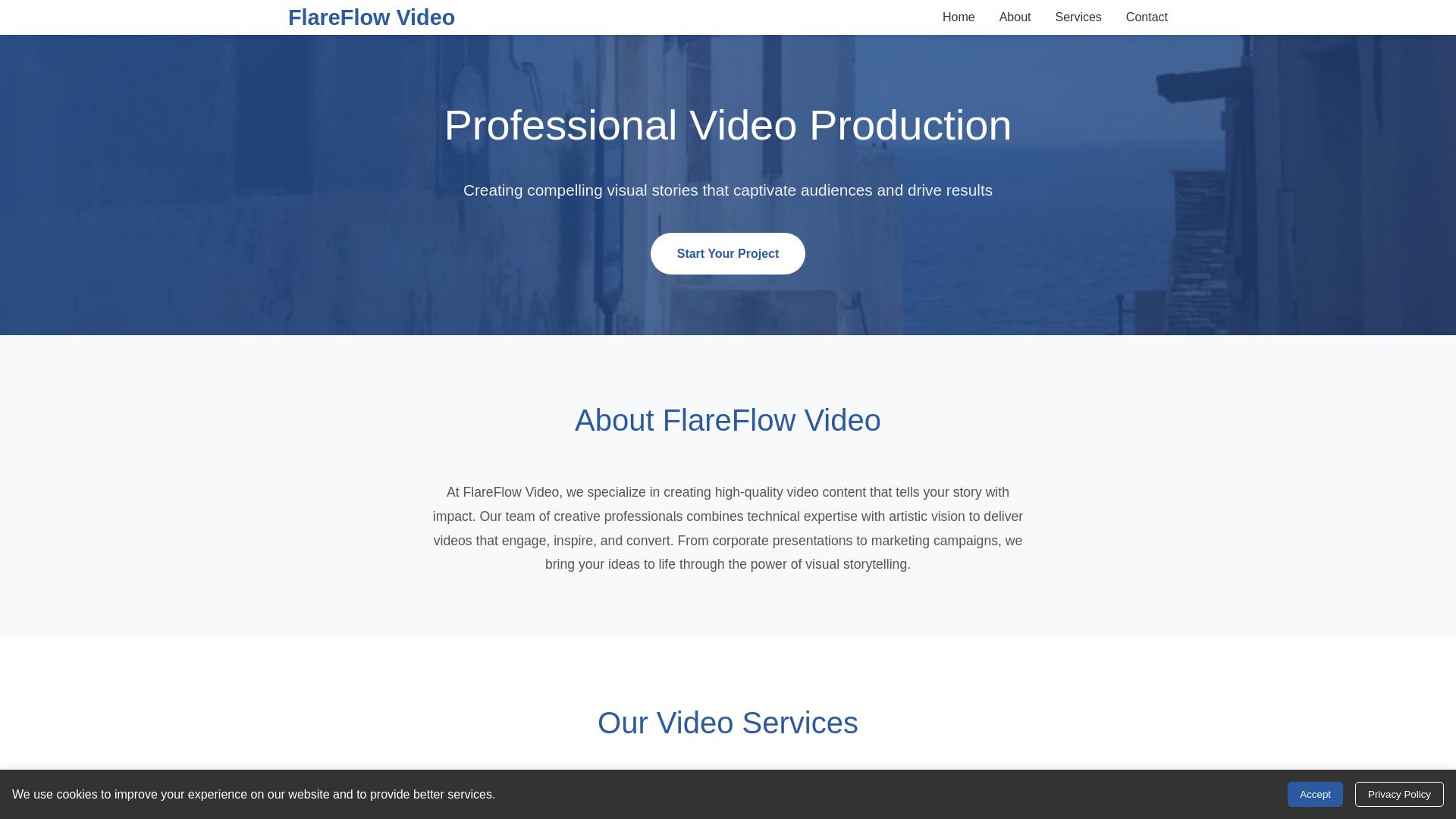 website screenshot of https://flareflowvideo.xyz/