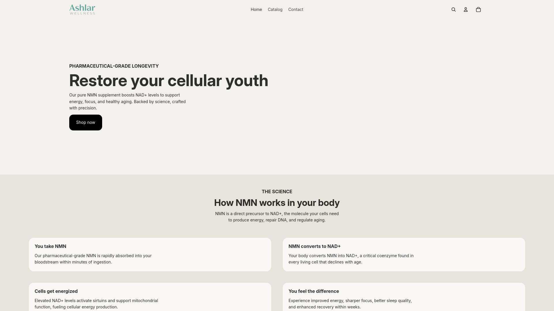 website screenshot of https://ashlarwellness.online/