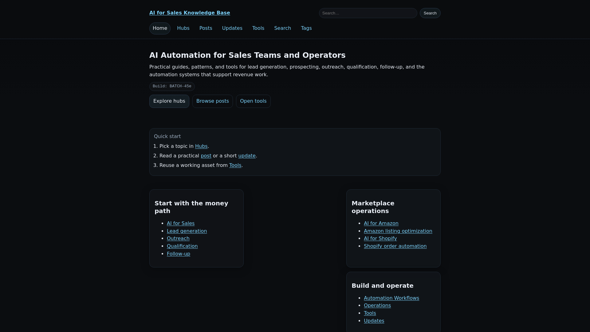 website screenshot of https://automation-kb.pages.dev/