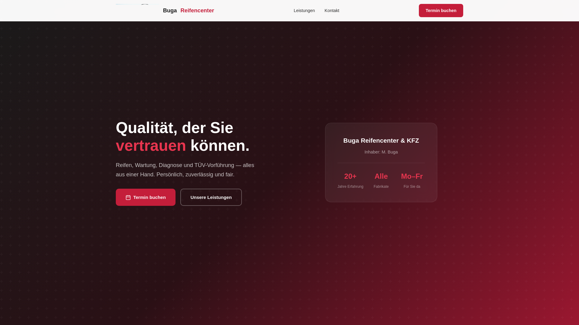 website screenshot of https://buga-reifencenter.de/