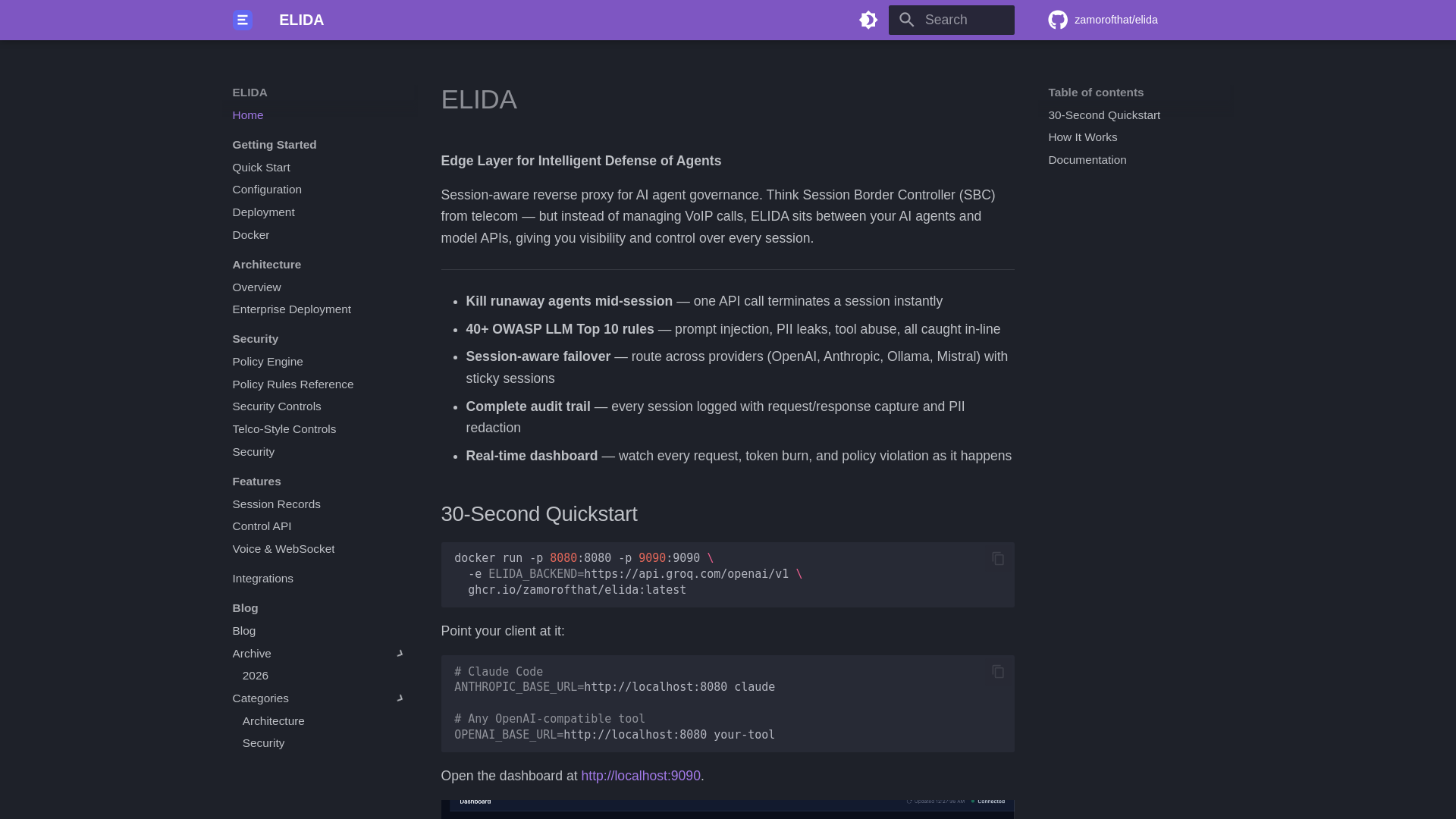 website screenshot of https://elida.dev/