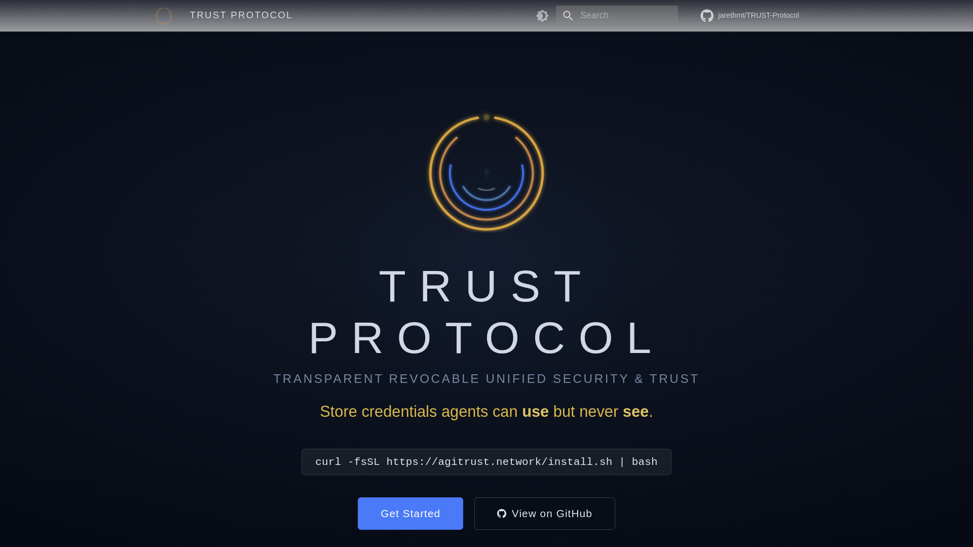 website screenshot of https://agitrust.network/