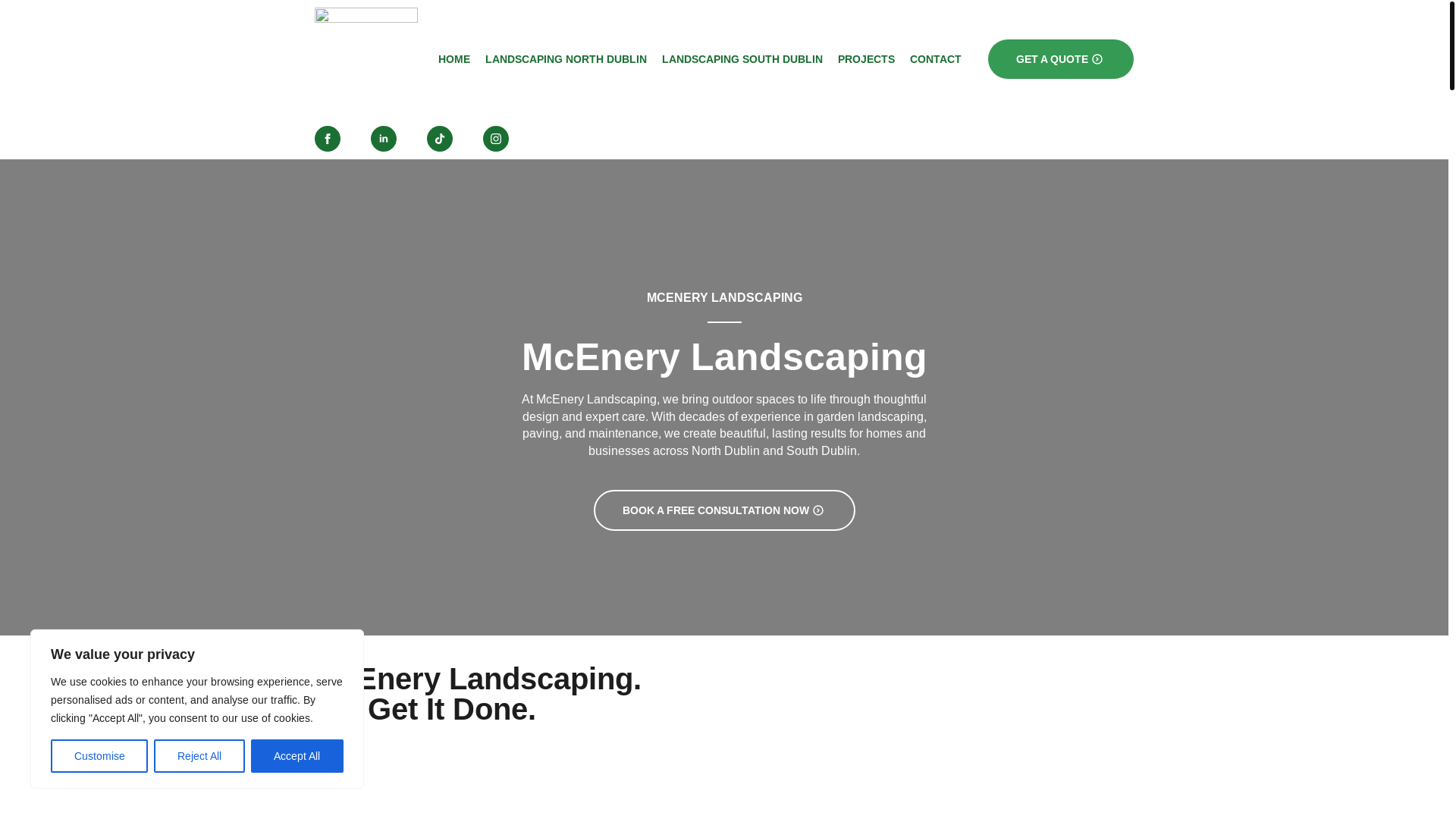 website screenshot of https://mcenerylandscaping.ie/