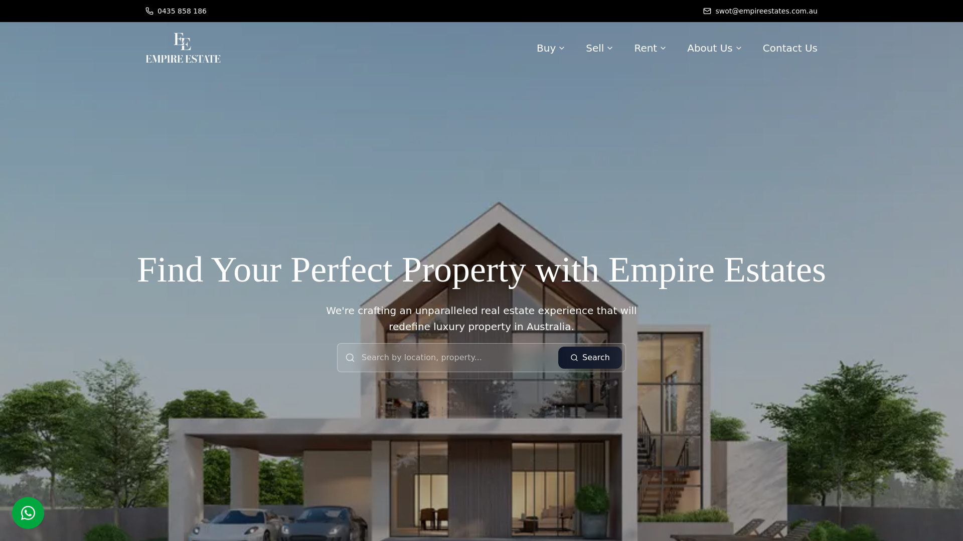 website screenshot of https://empireestates.com.au