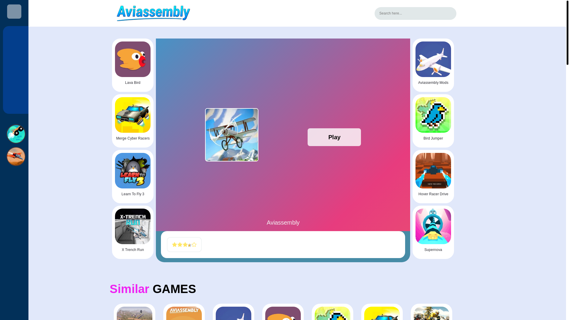 website screenshot of https://aviassemblygame.com/