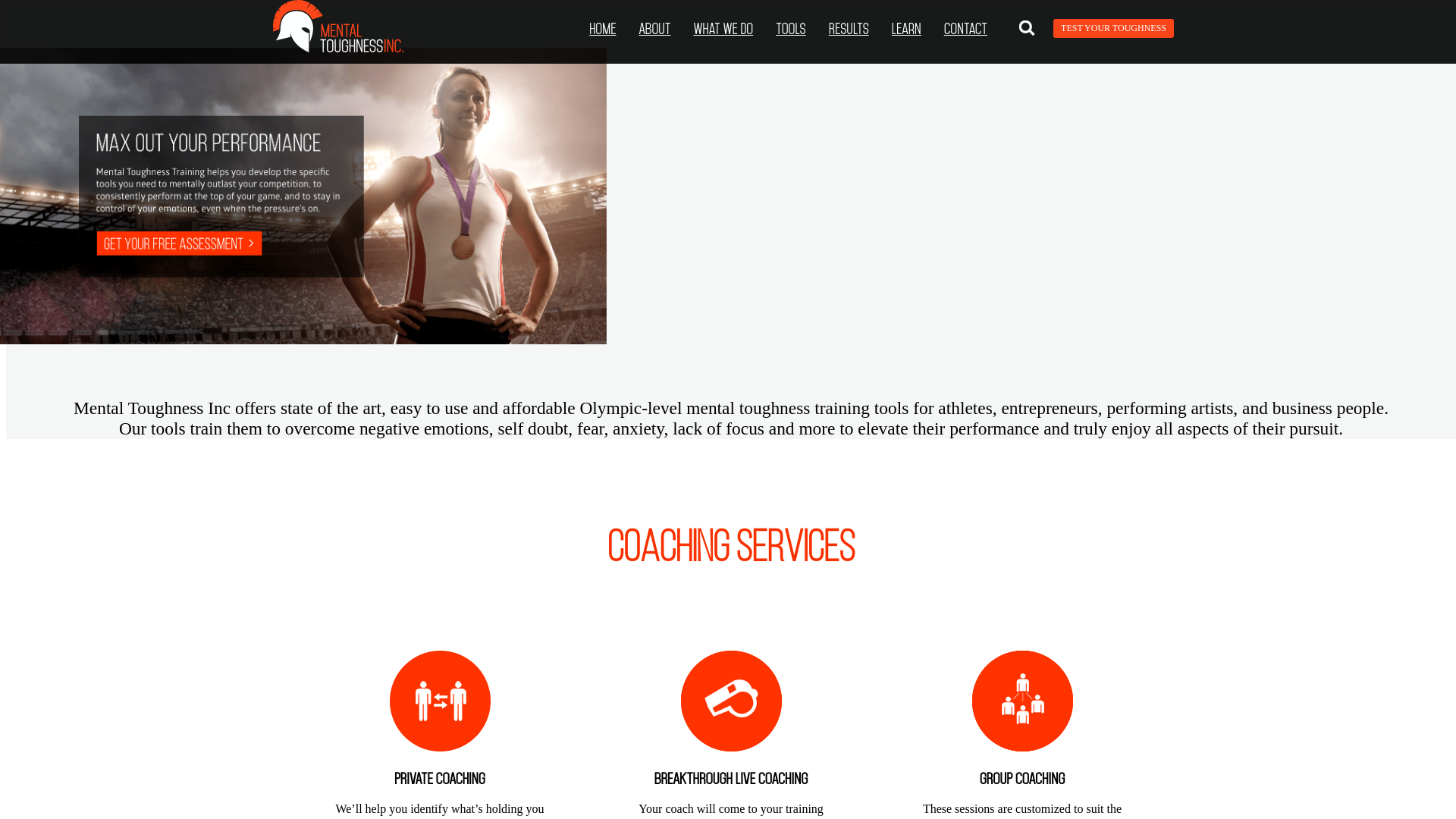 website screenshot of https://mentaltoughnessinc.pages.dev/