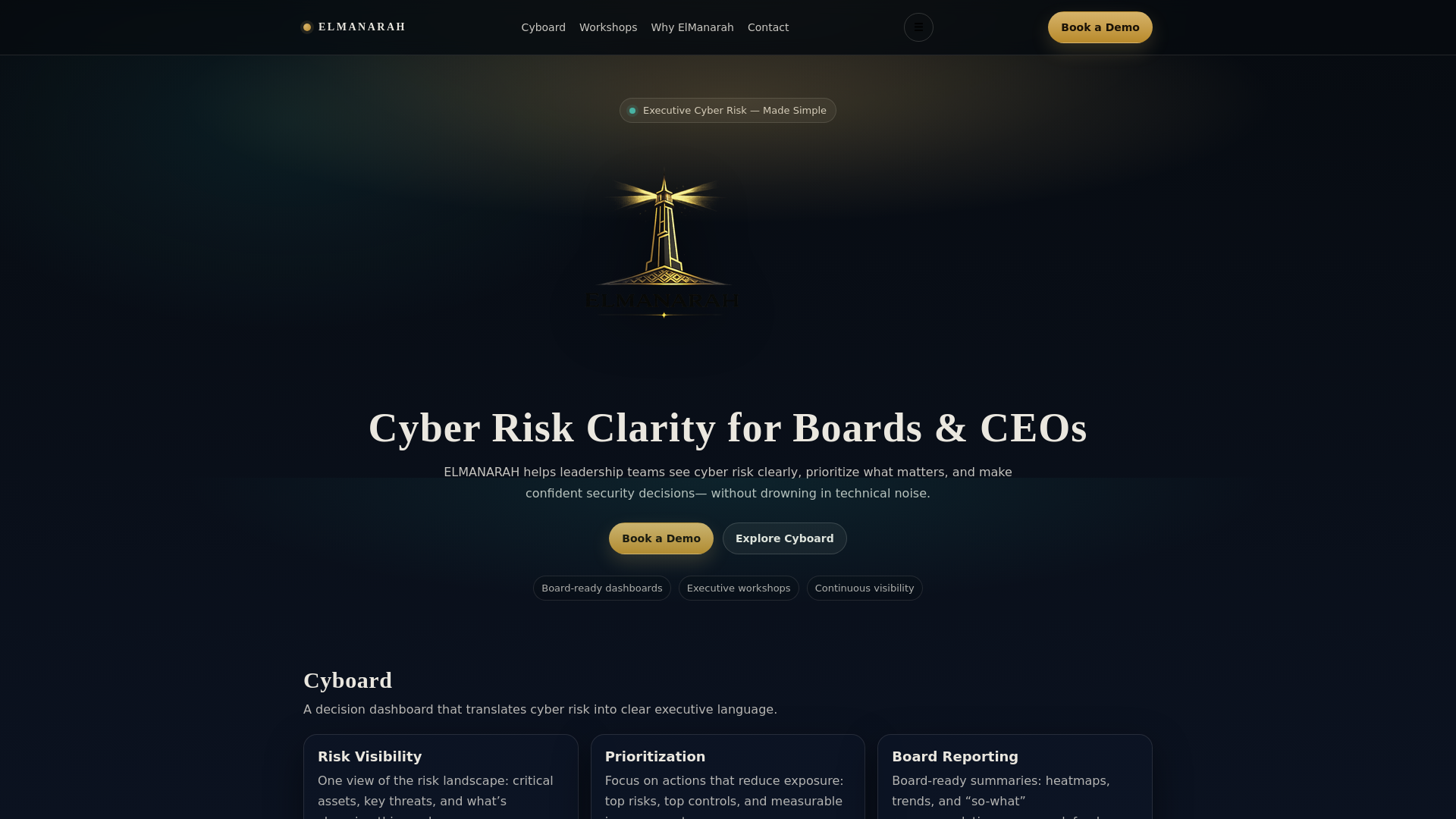 website screenshot of https://elmanarah.pages.dev/