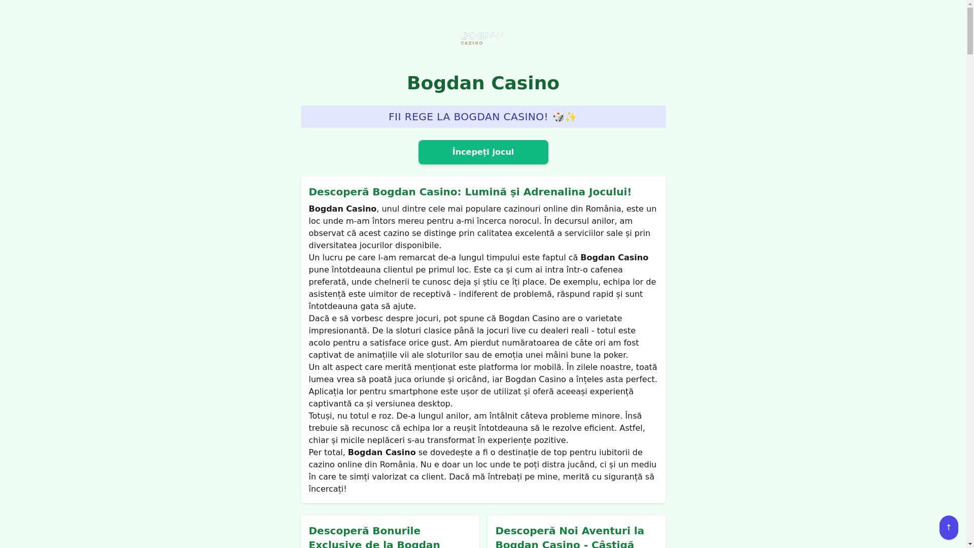 website screenshot of https://bogdan-casino.com.ro/