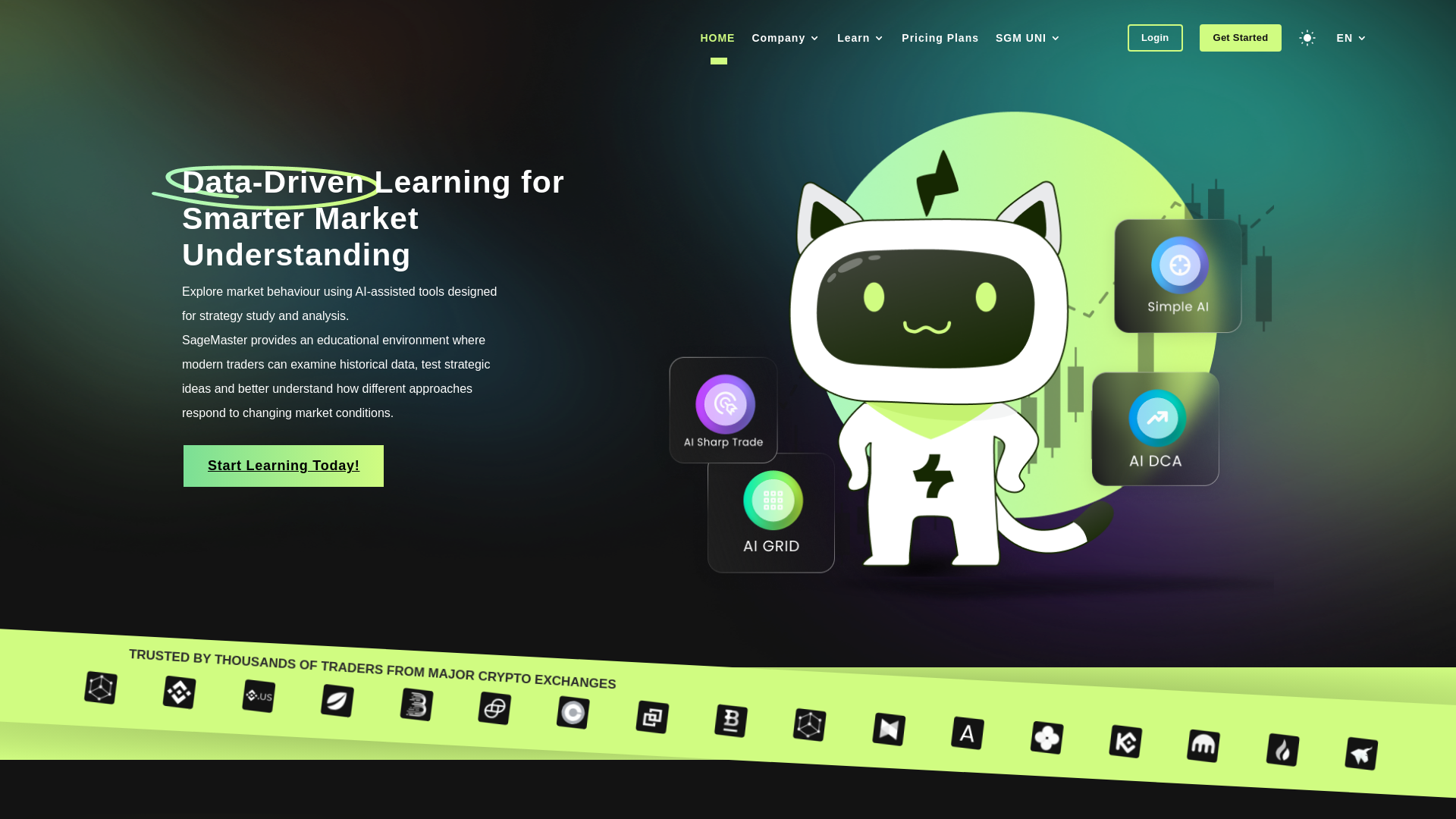 website screenshot of https://sagemaster.io