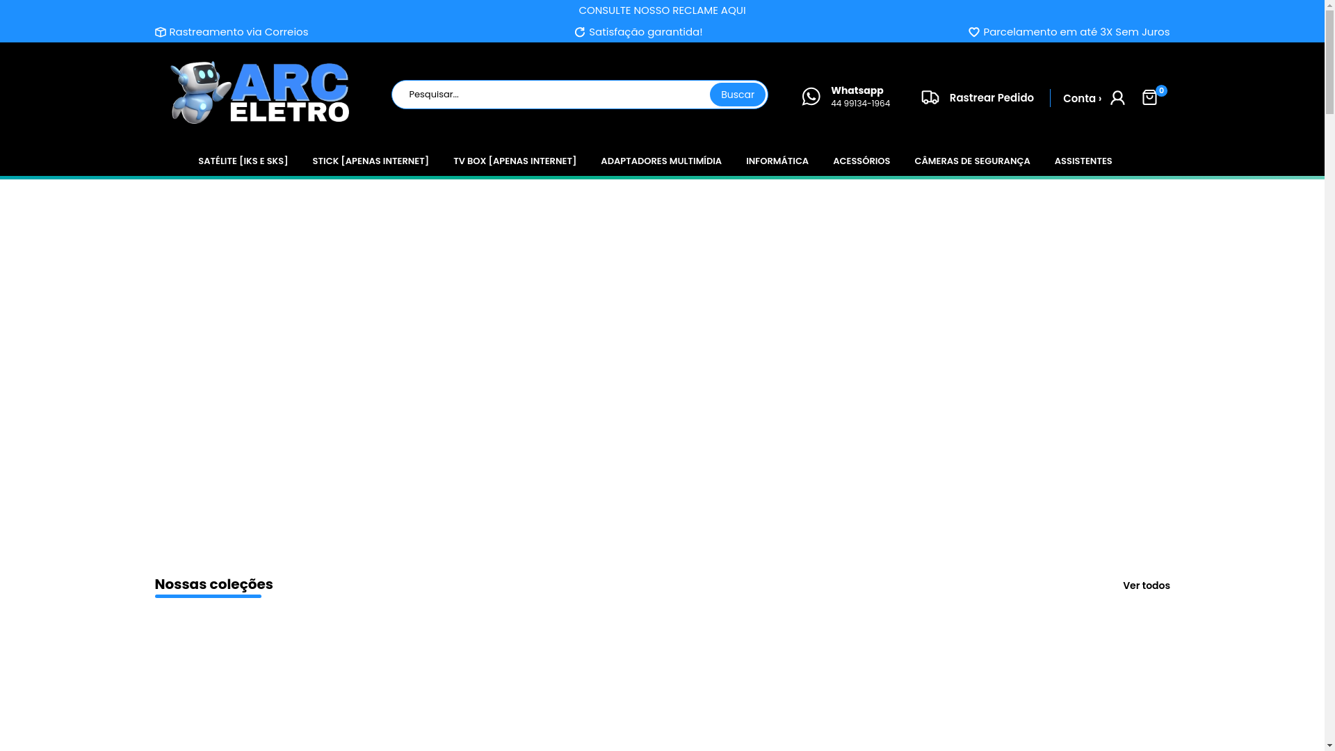 website screenshot of https://arceletros.com.br/
