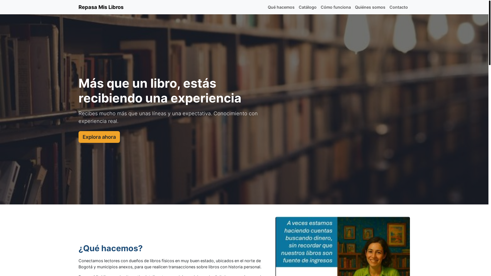 website screenshot of https://repasamislibros-web.pages.dev/