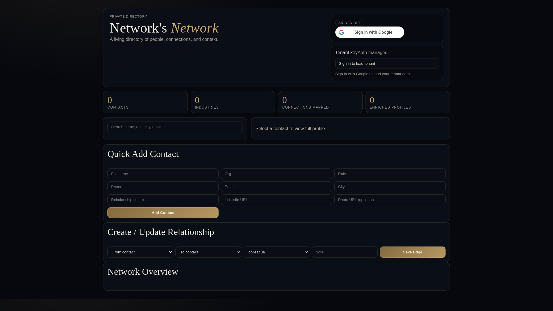 website screenshot of https://contacts-network-mvp.pages.dev/