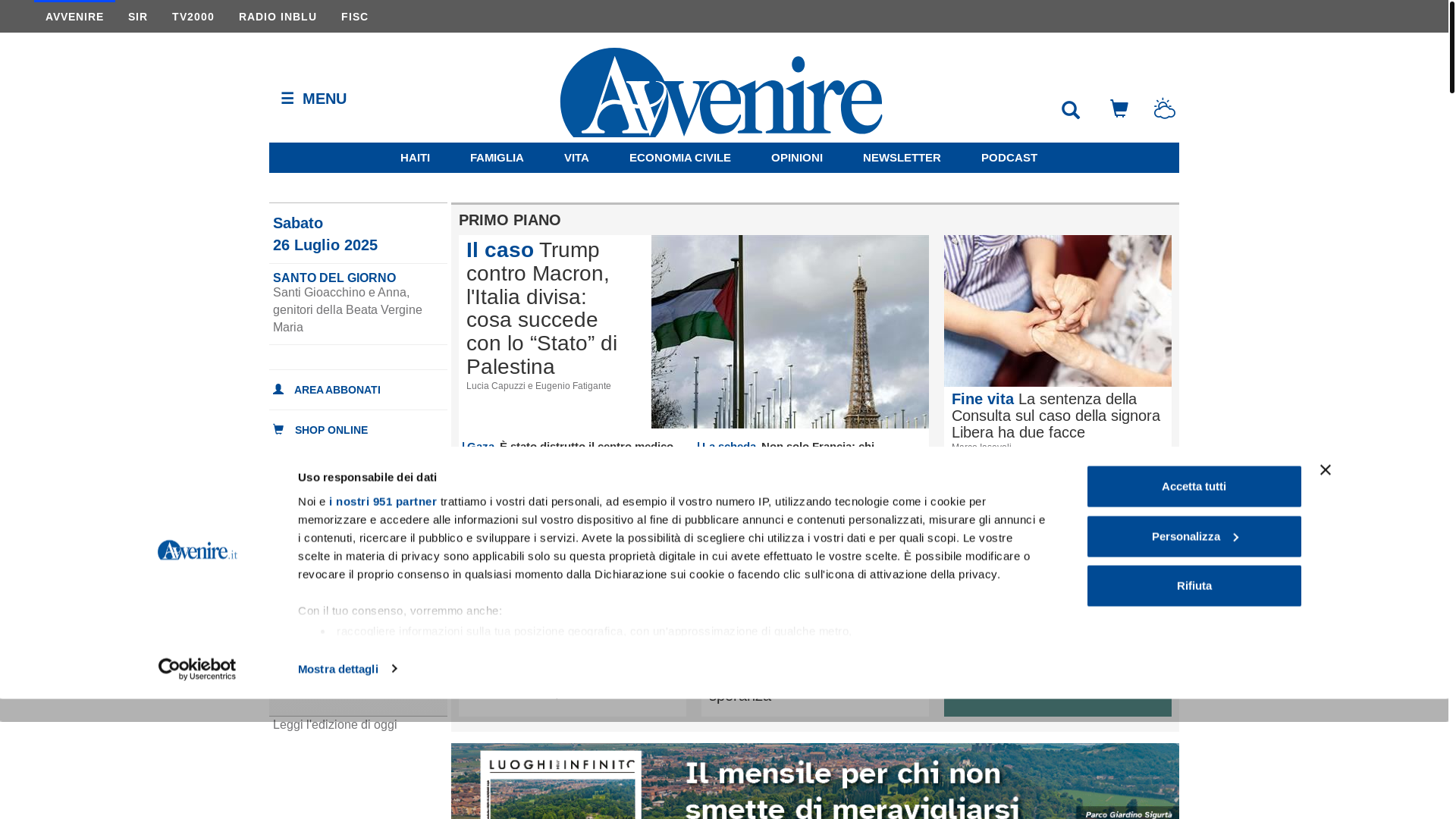 website screenshot of https://avvenire.it/