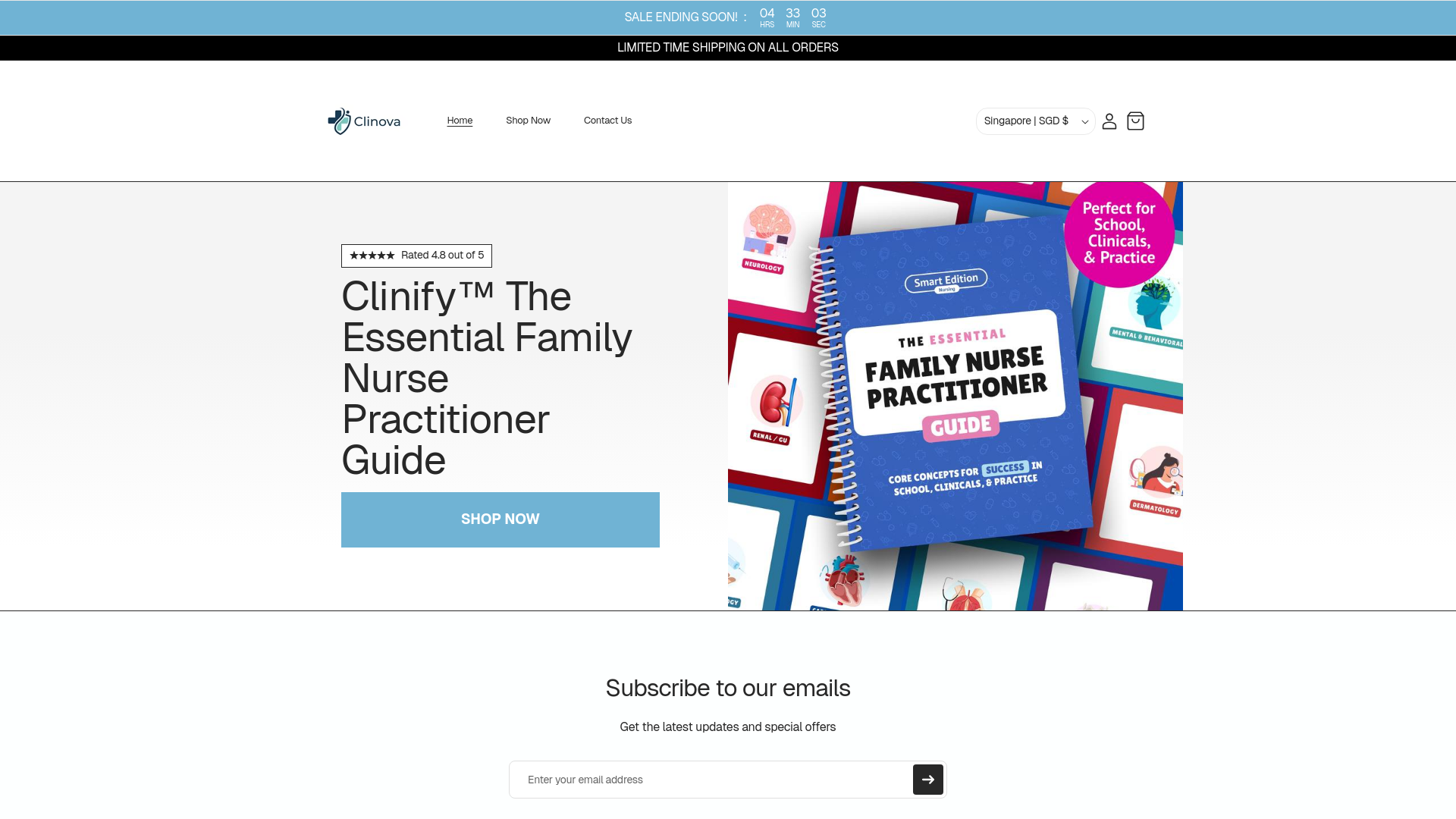 website screenshot of https://clinovaofficial.com/