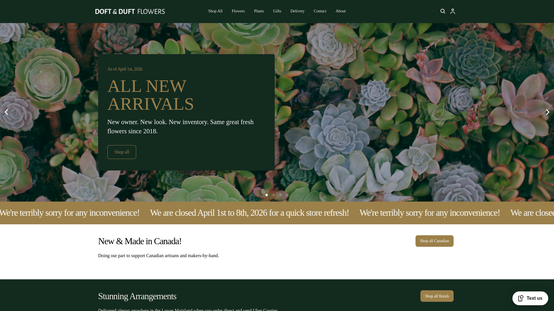 website screenshot of https://vancityflowerdelivery.com/