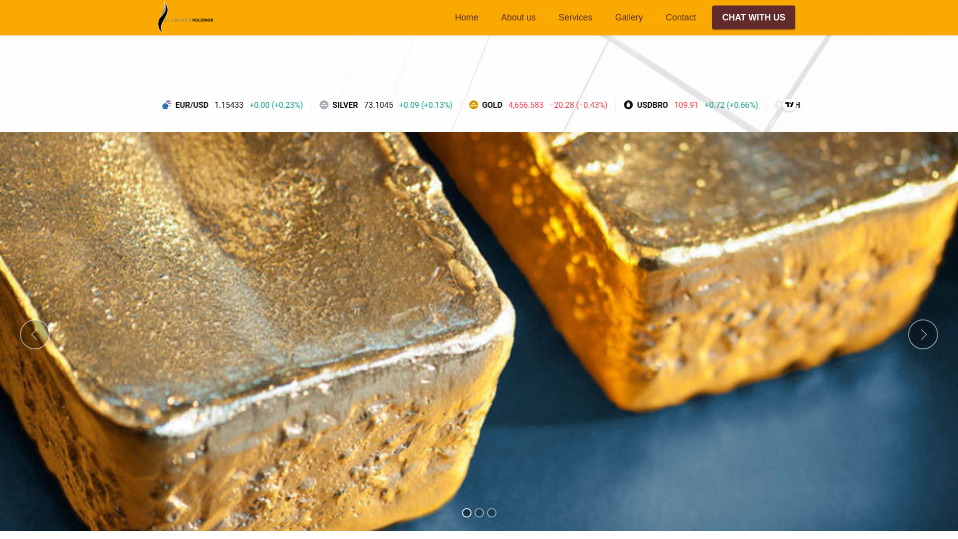 website screenshot of https://allminescorp.com