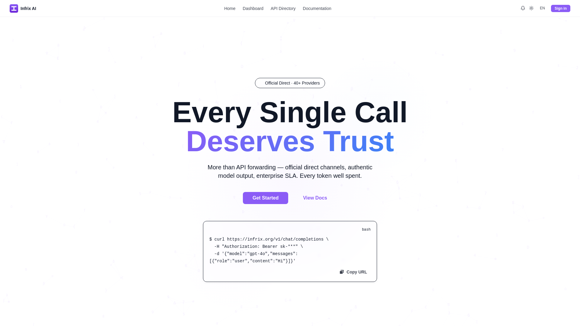 website screenshot of https://infrix.org/