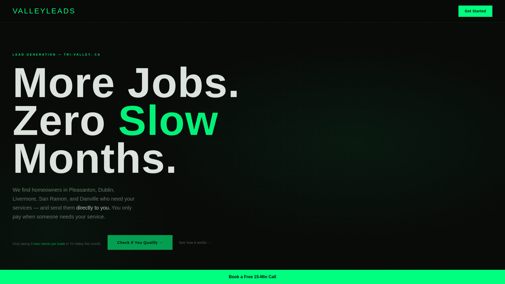 website screenshot of https://valleyleads.pages.dev/
