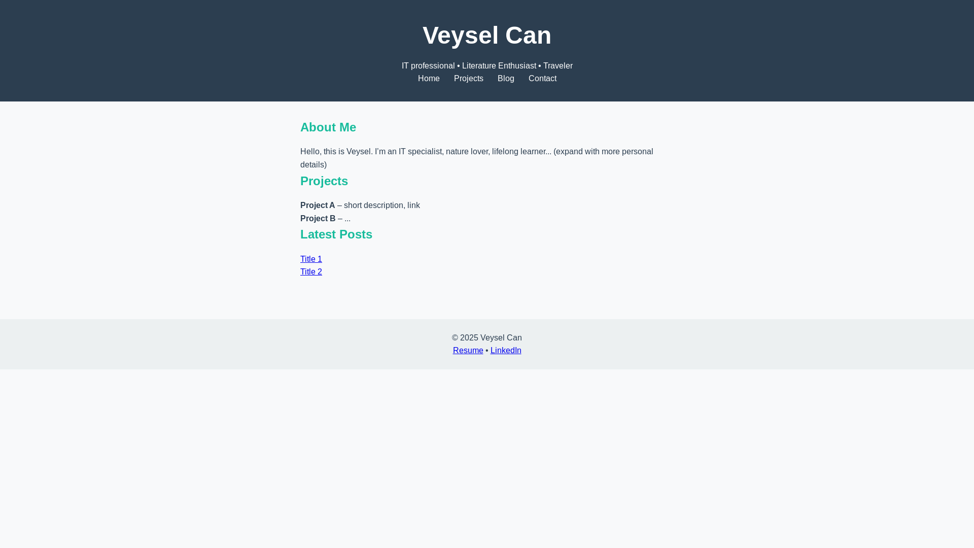 website screenshot of https://veyselcan.pages.dev/