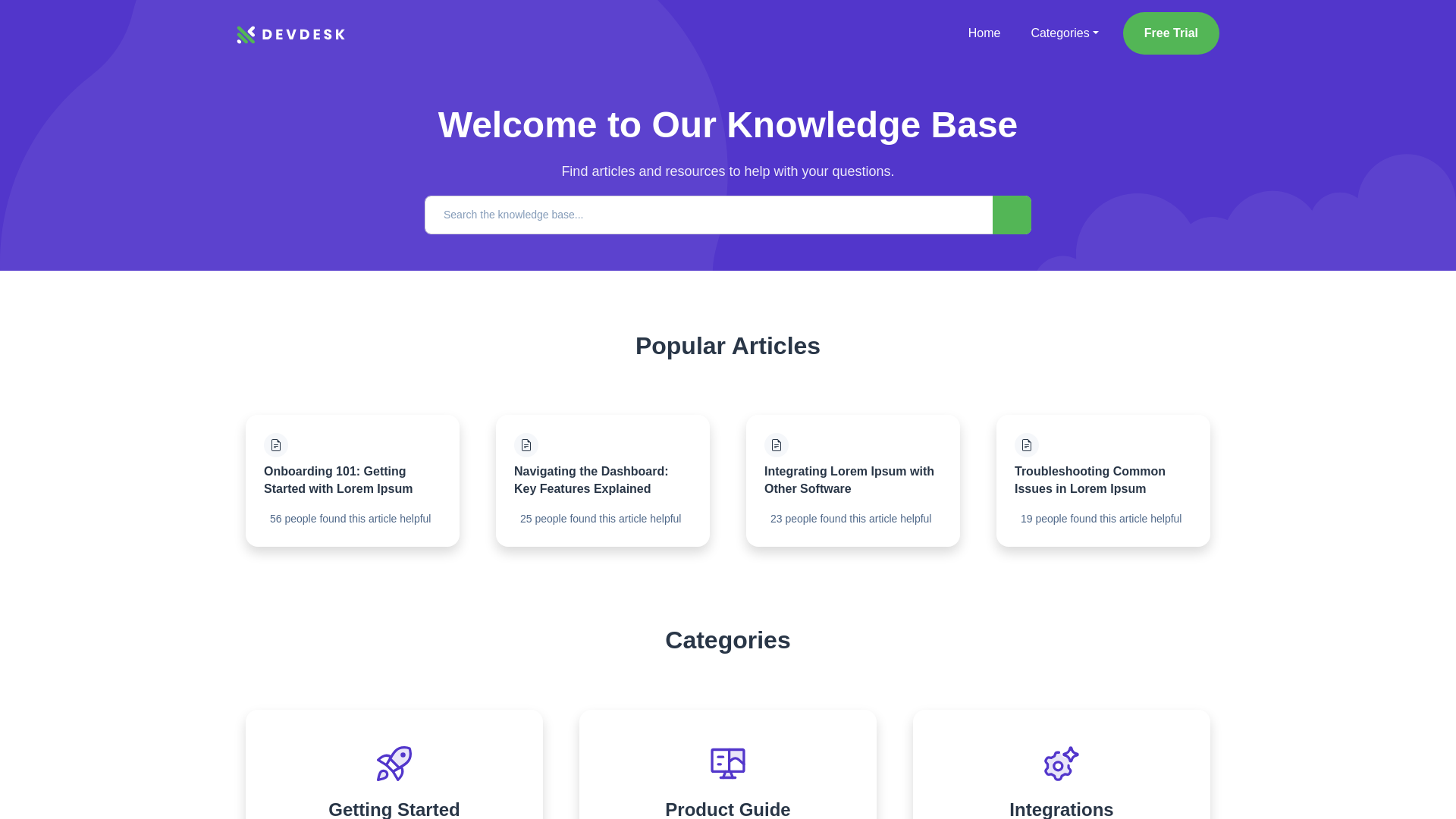 website screenshot of https://devdesk-theme-react.pages.dev/