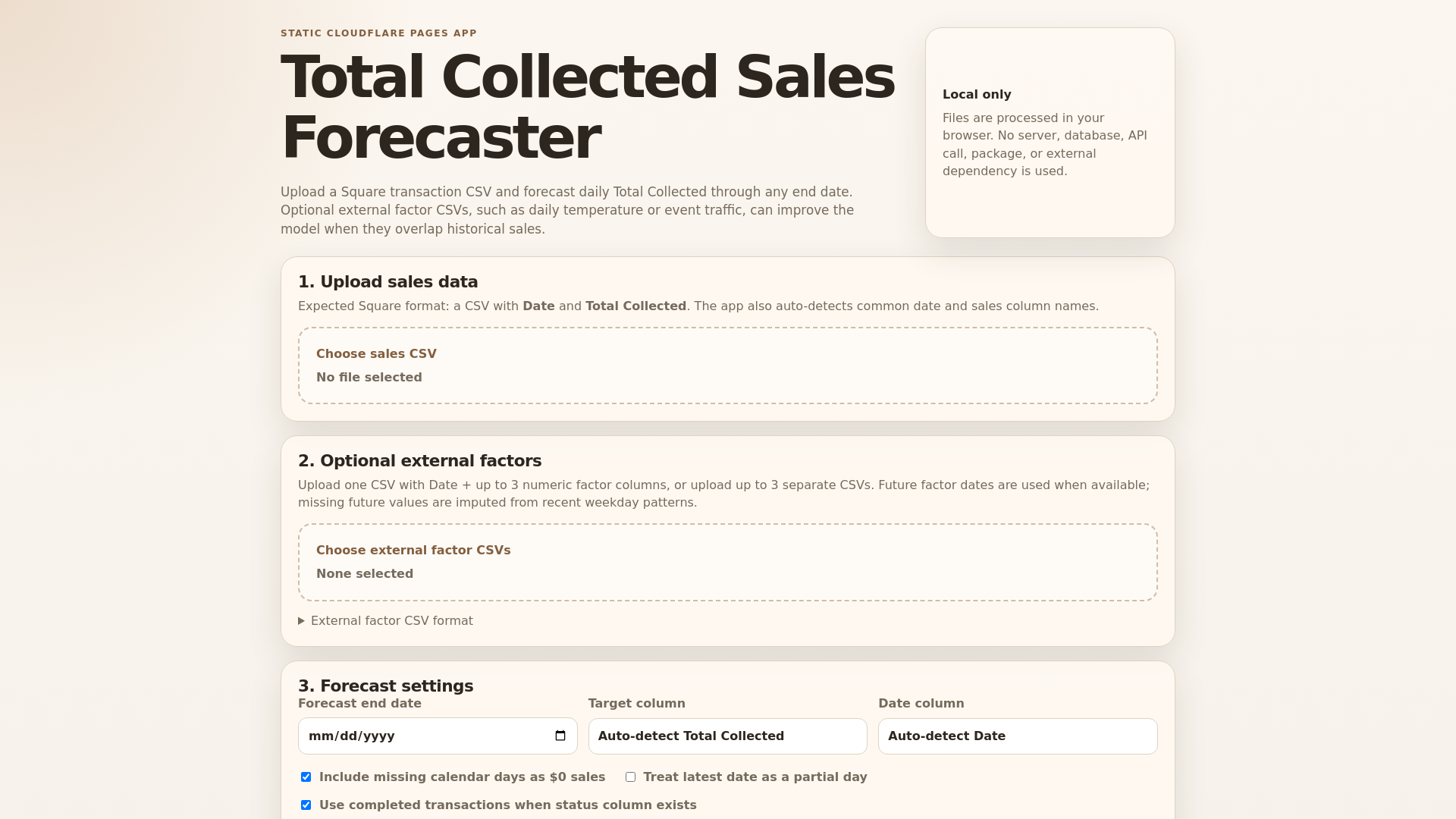 website screenshot of https://llamaforecast.pages.dev/