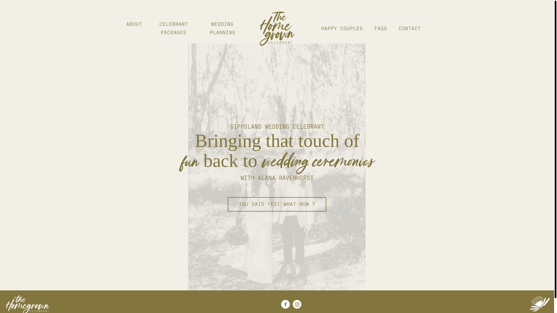 website screenshot of https://thehomegrowncelebrant.online/