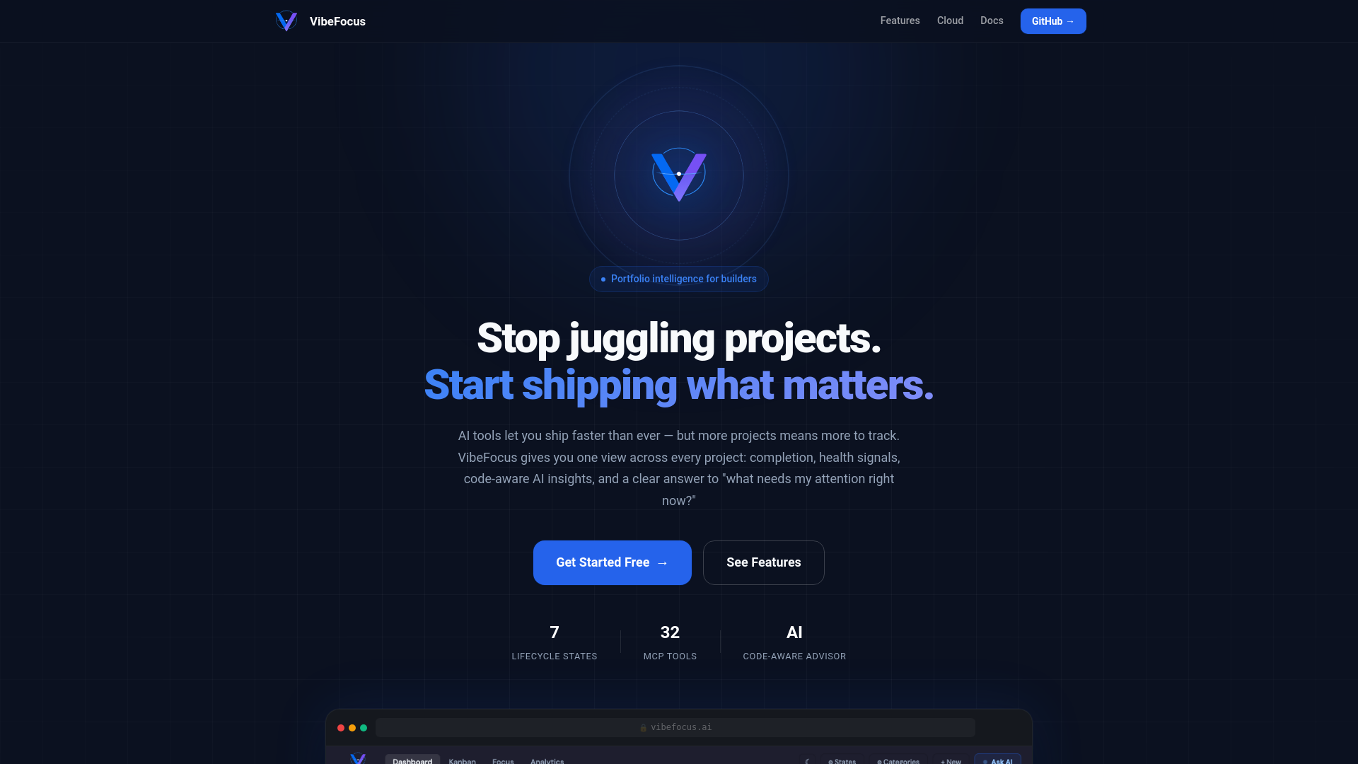 website screenshot of https://vibefocus-website.pages.dev/